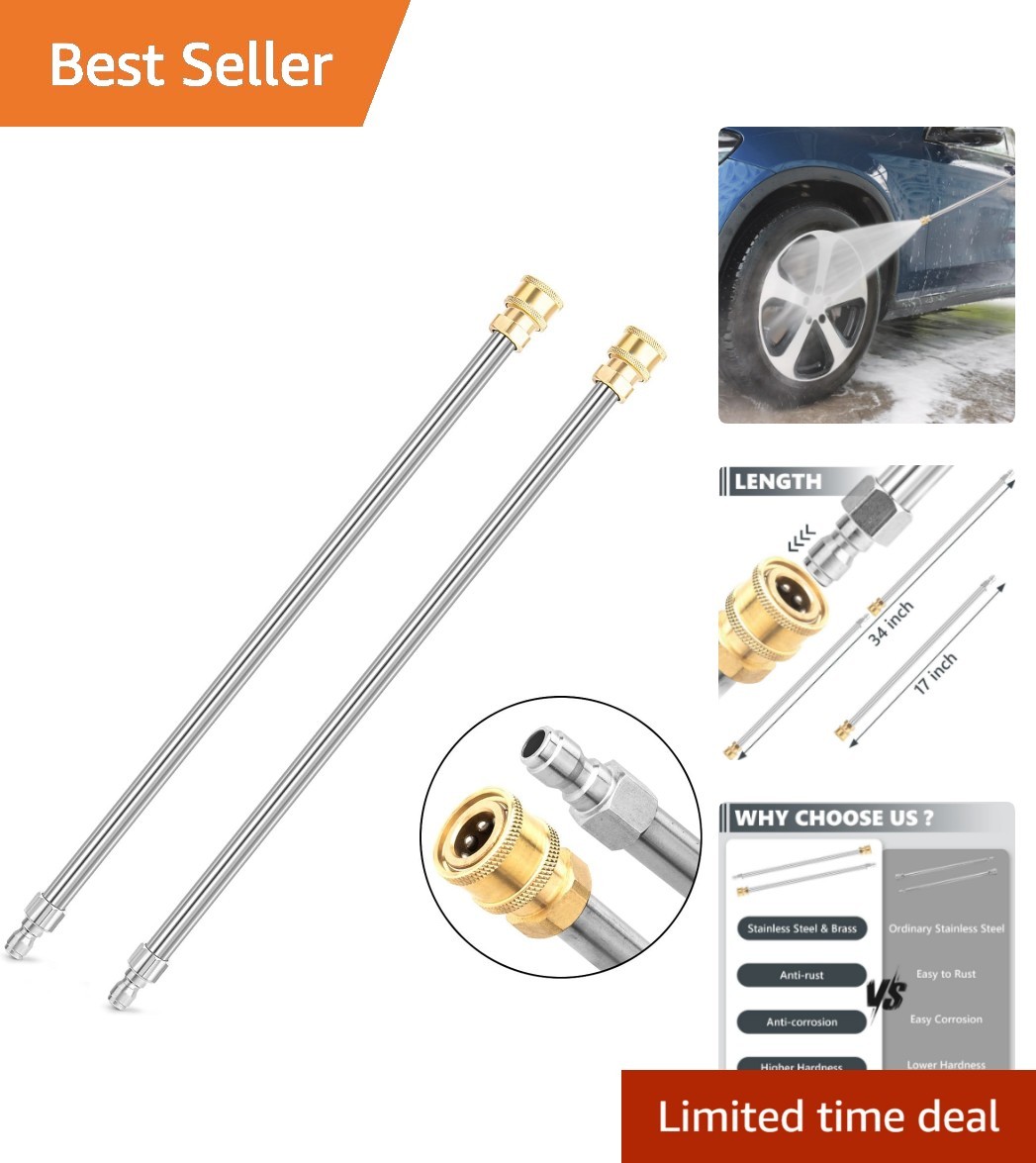 Stainless Steel 17-Inch Pressure Washer Extension Wand Set – 4000 PSI Heavy Duty