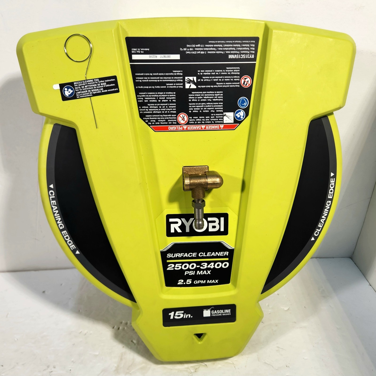 RYOBI 15in. 3400PSI Gas Pressure Washer Surface Cleaner on Wheels RY31SC15 USED