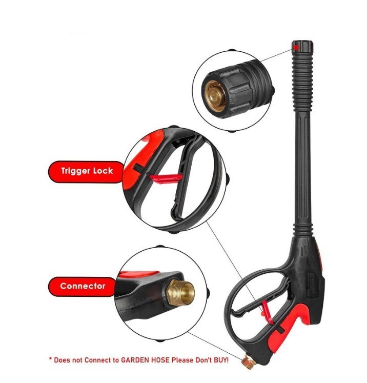 High Pressure Power Washer Spray Gun Wand Lance Nozzle Tips 50FT Hose Kit M22