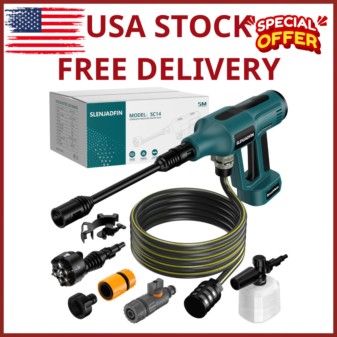 Cordless Pressure Washer for Makita 18V Battery Brushless 6-in-1 Nozzle Tool