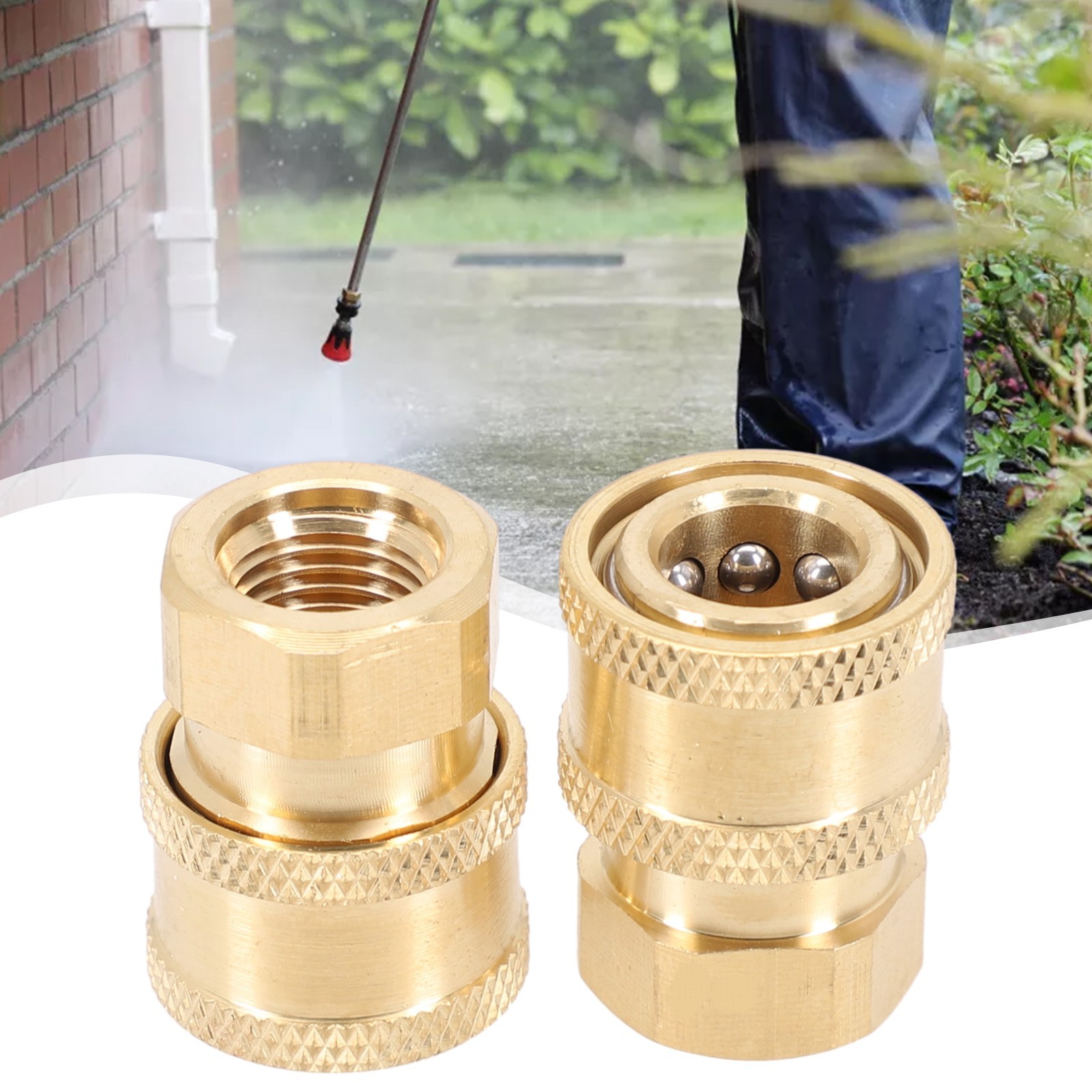 2pcs Pressure Washer Coupler Brass Fittings 1/4 Inch? Quick Connect To Female
