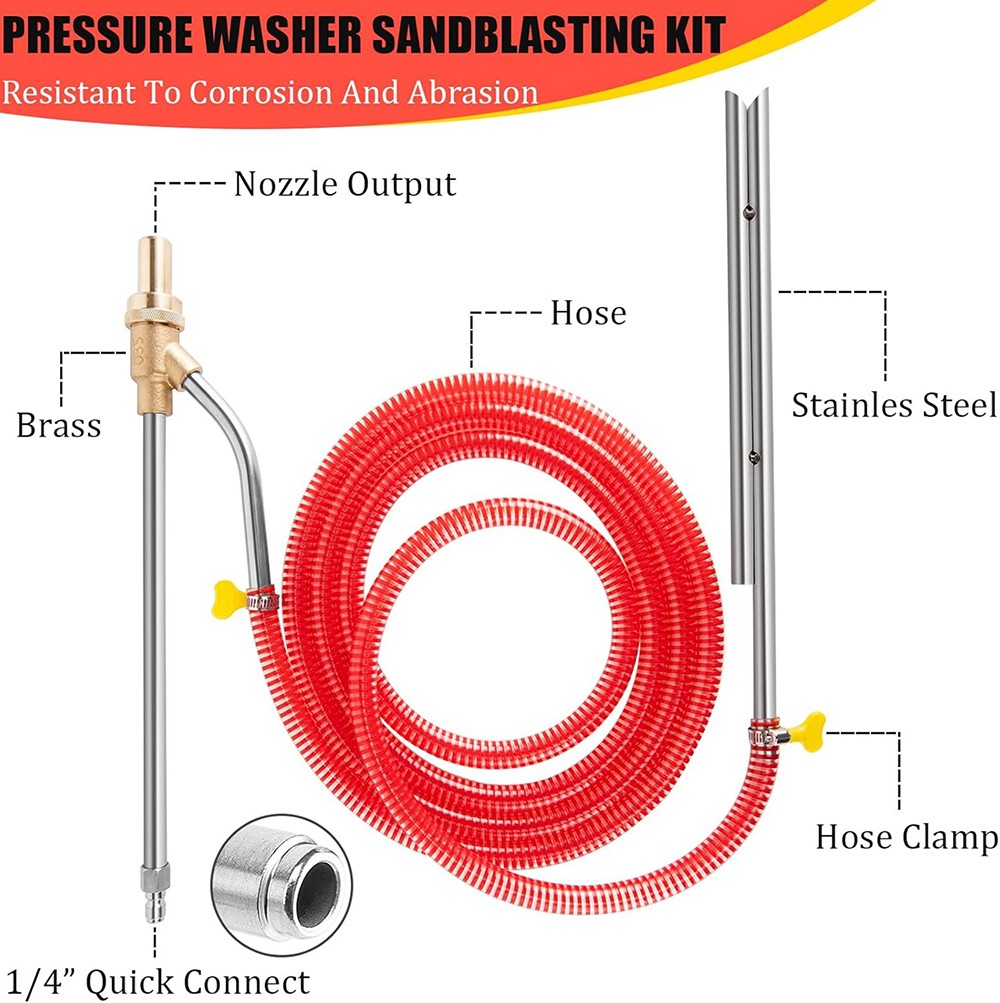 5000 PSI Pressure Washer Sandblasting Kit Wet Abrasive Sand Blaster Attachment