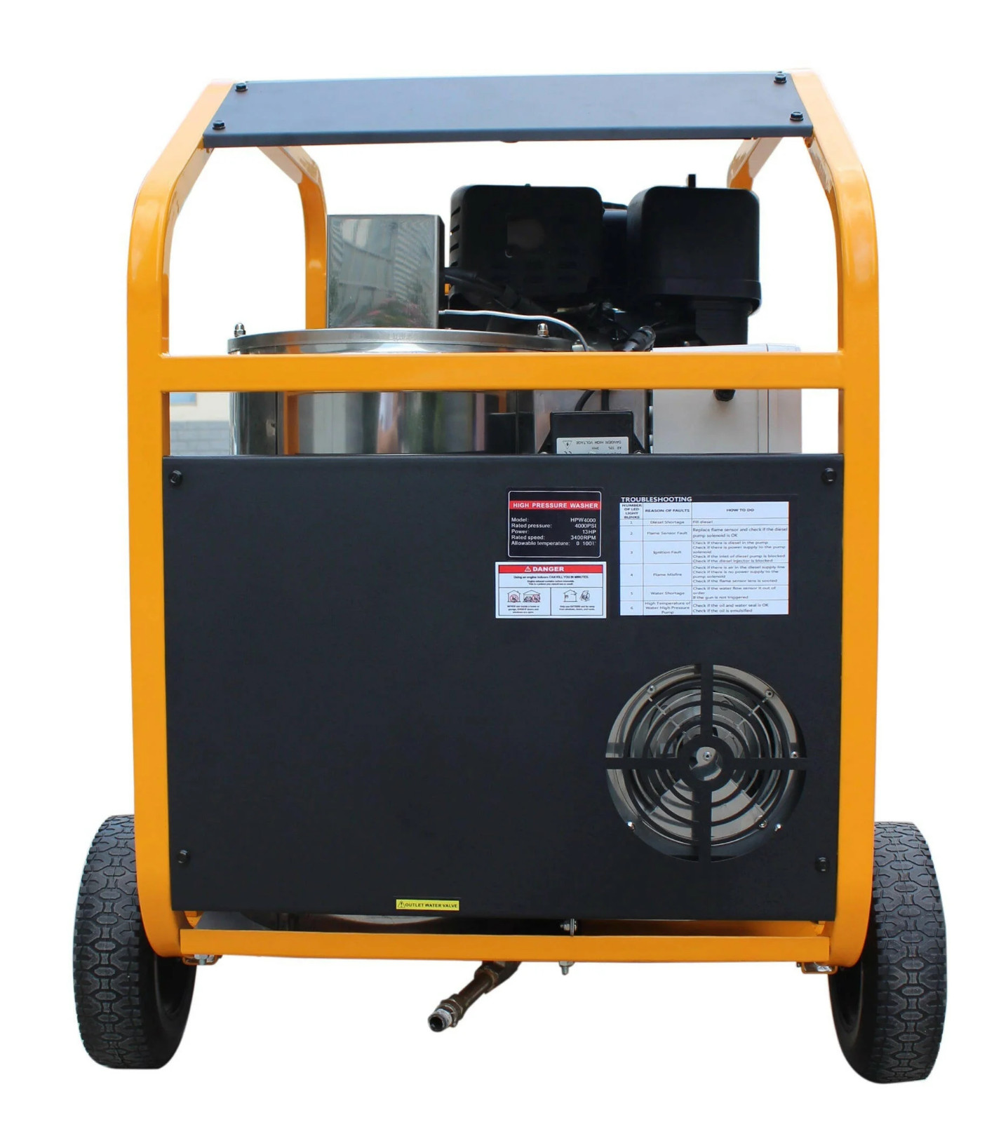 AGT 4000 PSI Hot Water High Pressure Washer Machine 4 GPM 13 HP Gasoline burner