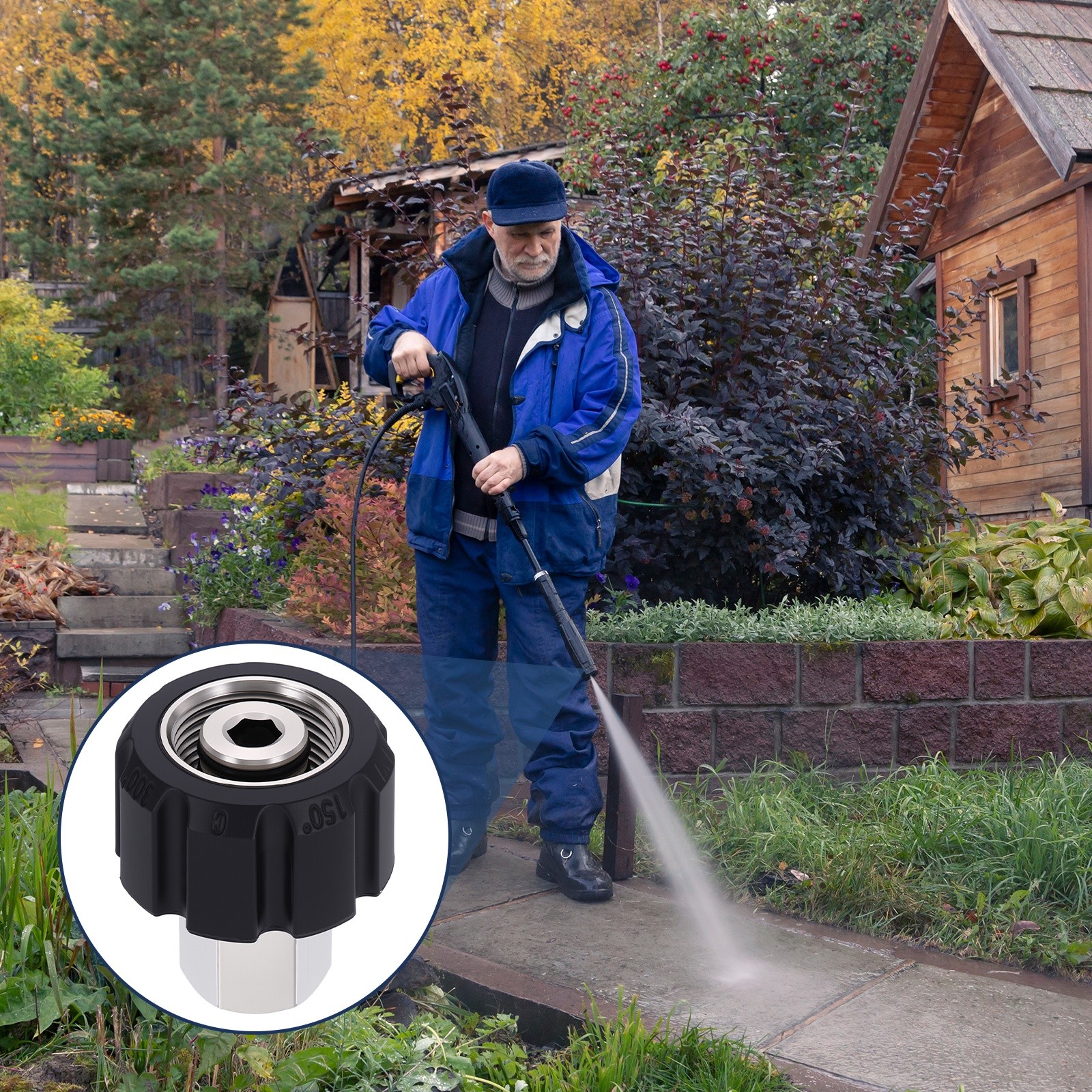 Pressure Washer Adapter, M22 14mm Female to G1/4″ Female Fitting