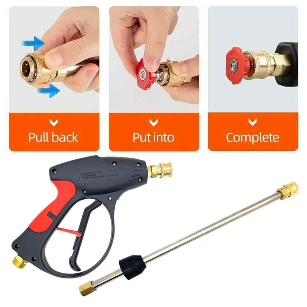 High Pressure 4000PSI Car Power Washer Gun Spray Wand Lance Nozzle and Hose Kit