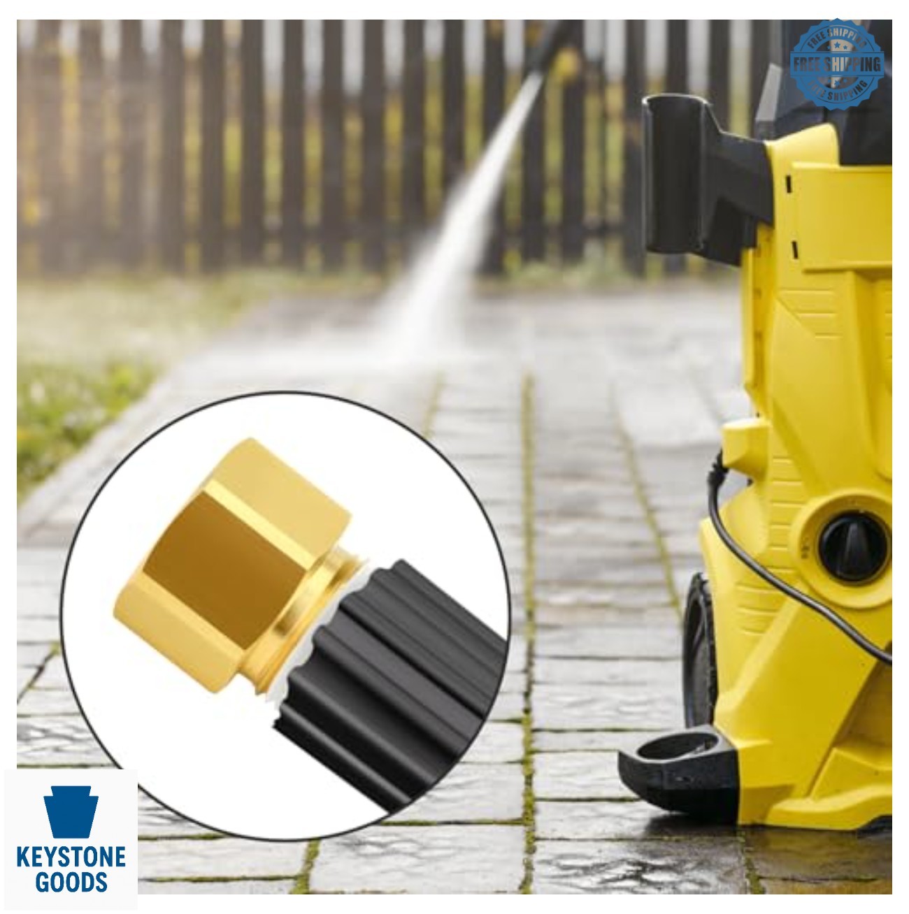 Brass M22 Pressure Washer Fitting Kit 4 Piece Adapter Connector Set Brass