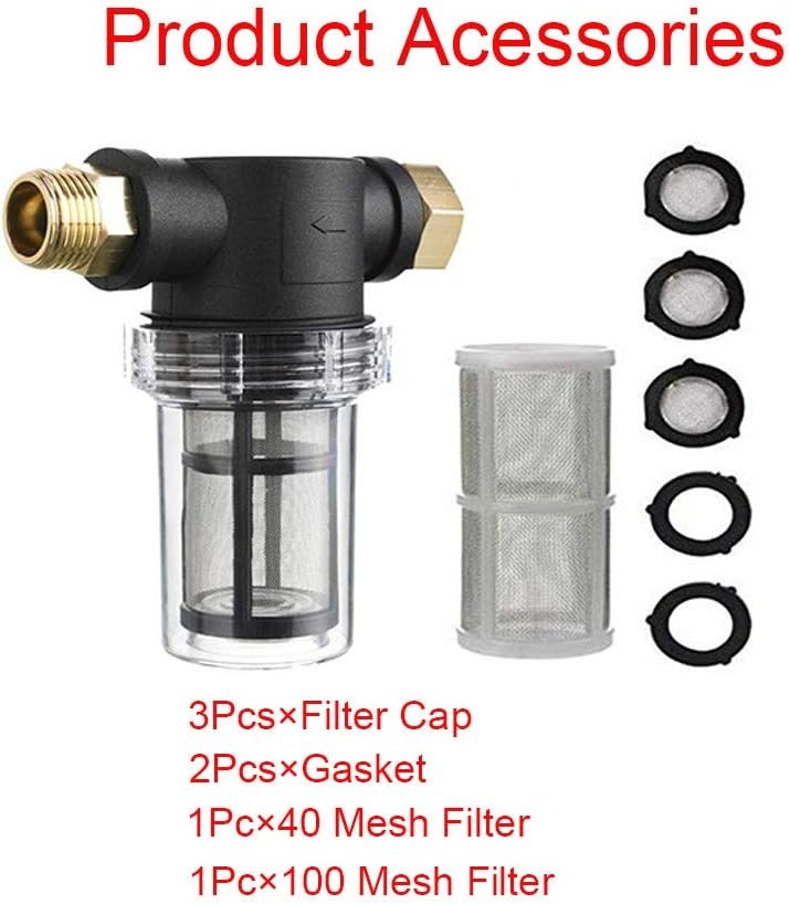 40 100 Mesh Garden Hose Filter For Pressure Washer Inlet Water Inline Sediment