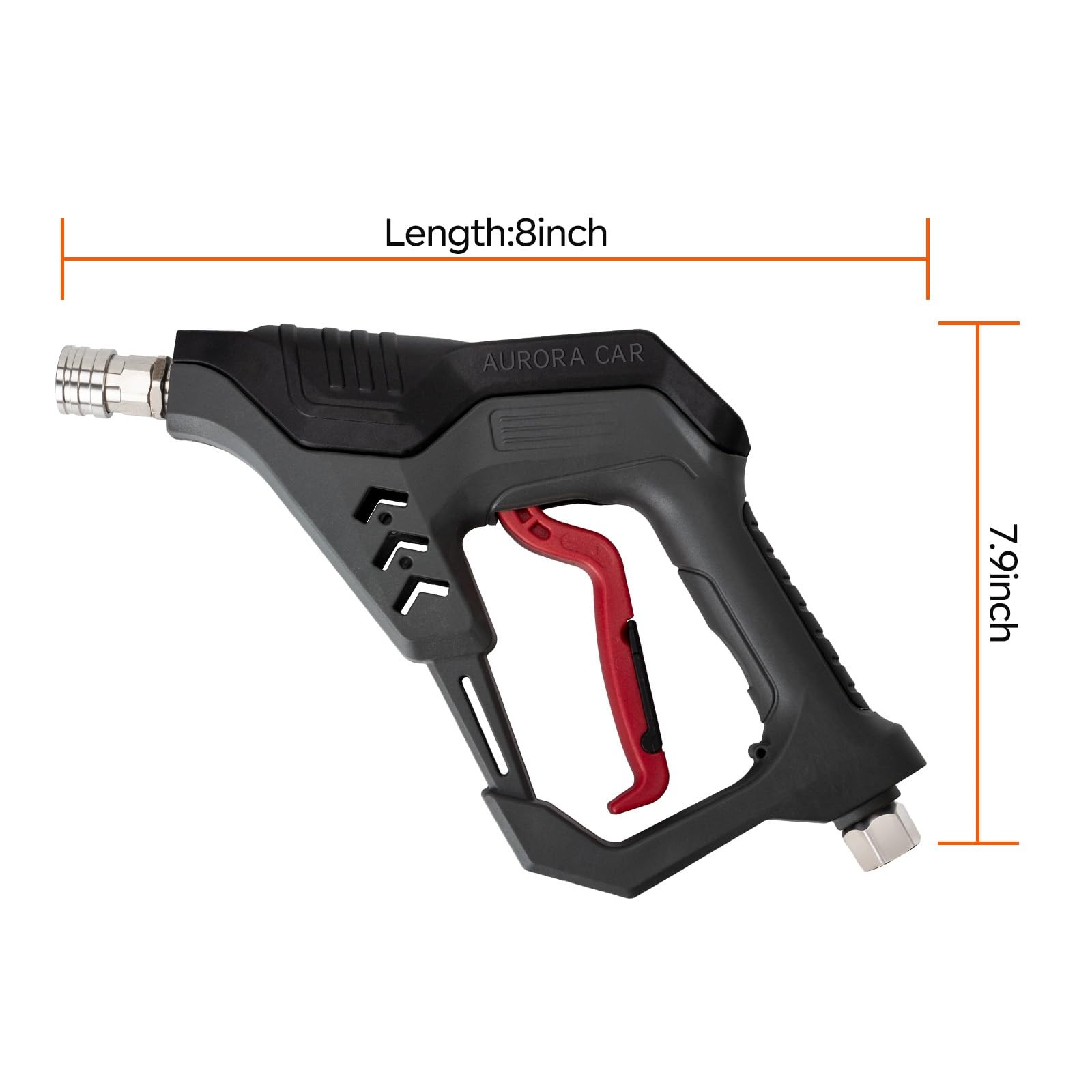 Pressure Washer Short Gun, Commercial 5000 PSI 12 GPM 5 Spray Nozzle Tips, 3/8″