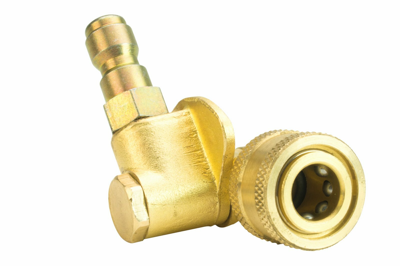 Erie Tools 120 Degree Pivoting Brass Quick Connect Coupler 1/4″ Plug and Socket