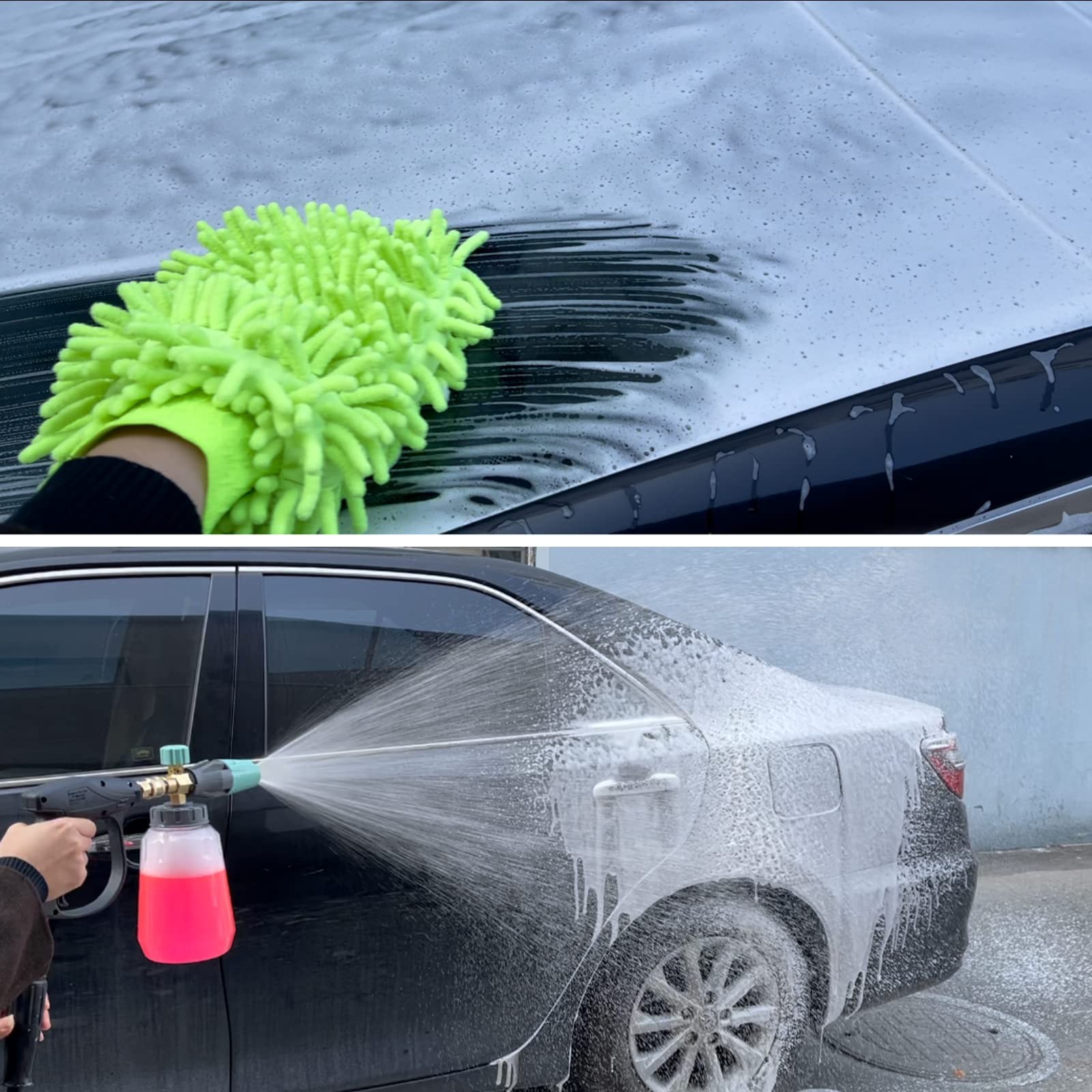 Pistola De Lavado A Presion Corta Con Cañon De Espuma 3000 PSI 1 Litro