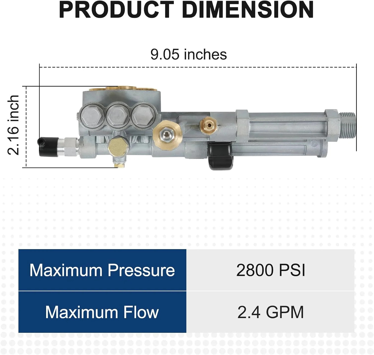 Complete Pump Head with Unloader & Installed Thermal Relief Valve Replacement fo