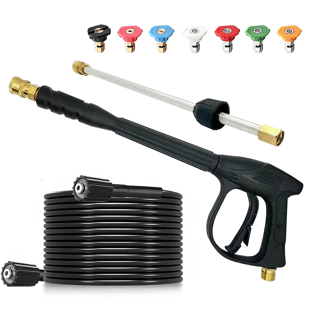High Pressure 5800PSI Car Power Washer Gun Spray Wand Lance Nozzle and Hose Kit