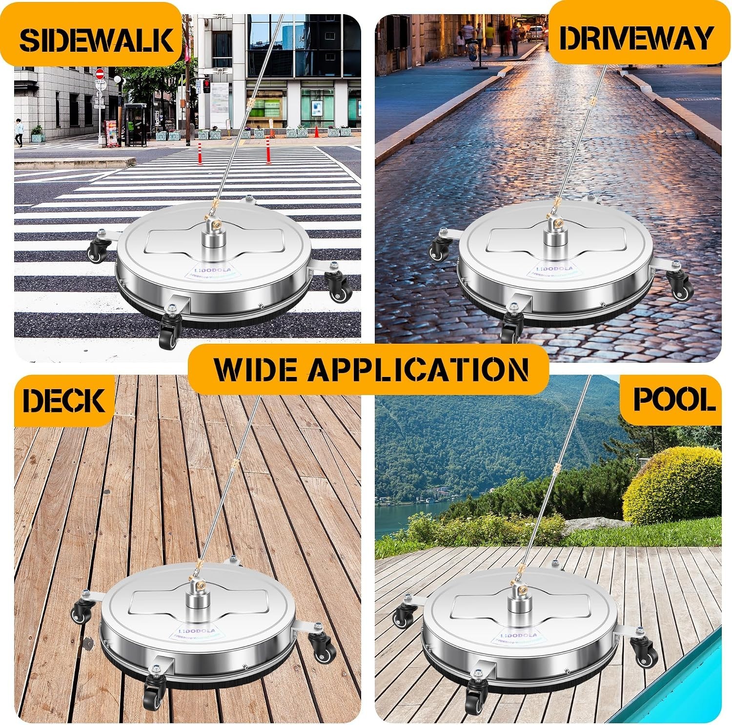 20” Stainless Steel Pressure Washer Surface Cleaner – Fast & Efficient Cleaning