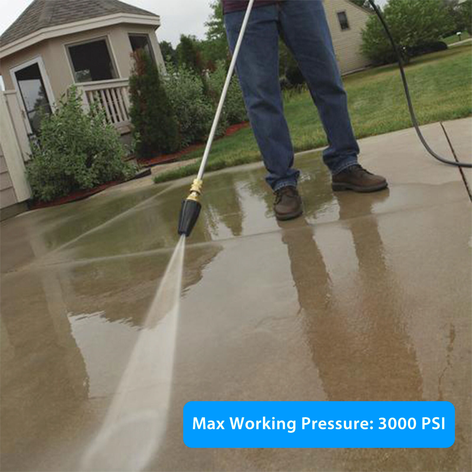 1/4″ High Pressure Pressure Washer 3000 PSI Turbo Spray Nozzle Rotating 4.0 GPM