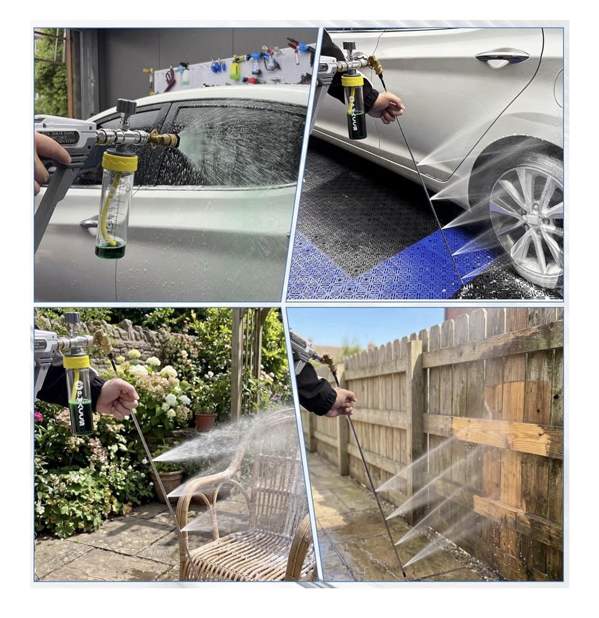 40″ Pressure Washer Wand Radiator Cleaning, Chemical Injector, Pivoting Coupler