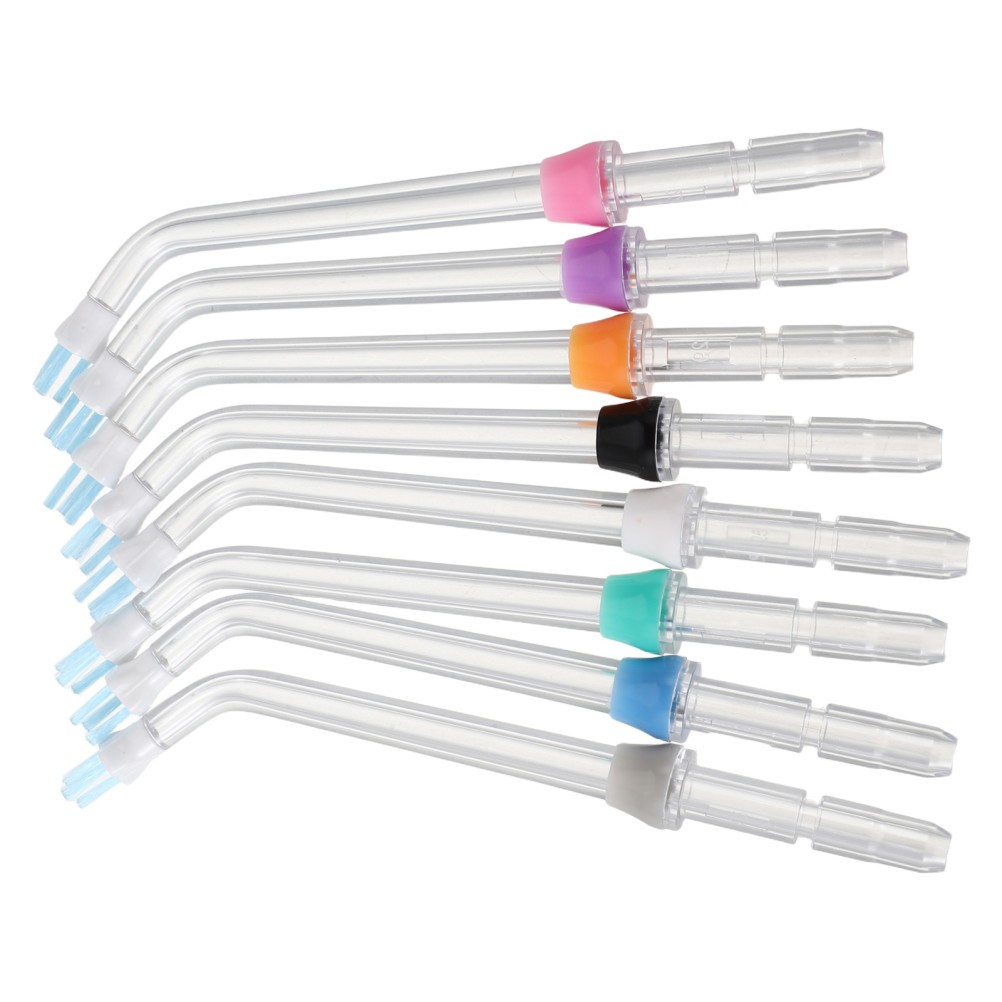 8Pcs Universal Water Flosser Attachment Tips Assorted Color Acrylic Material