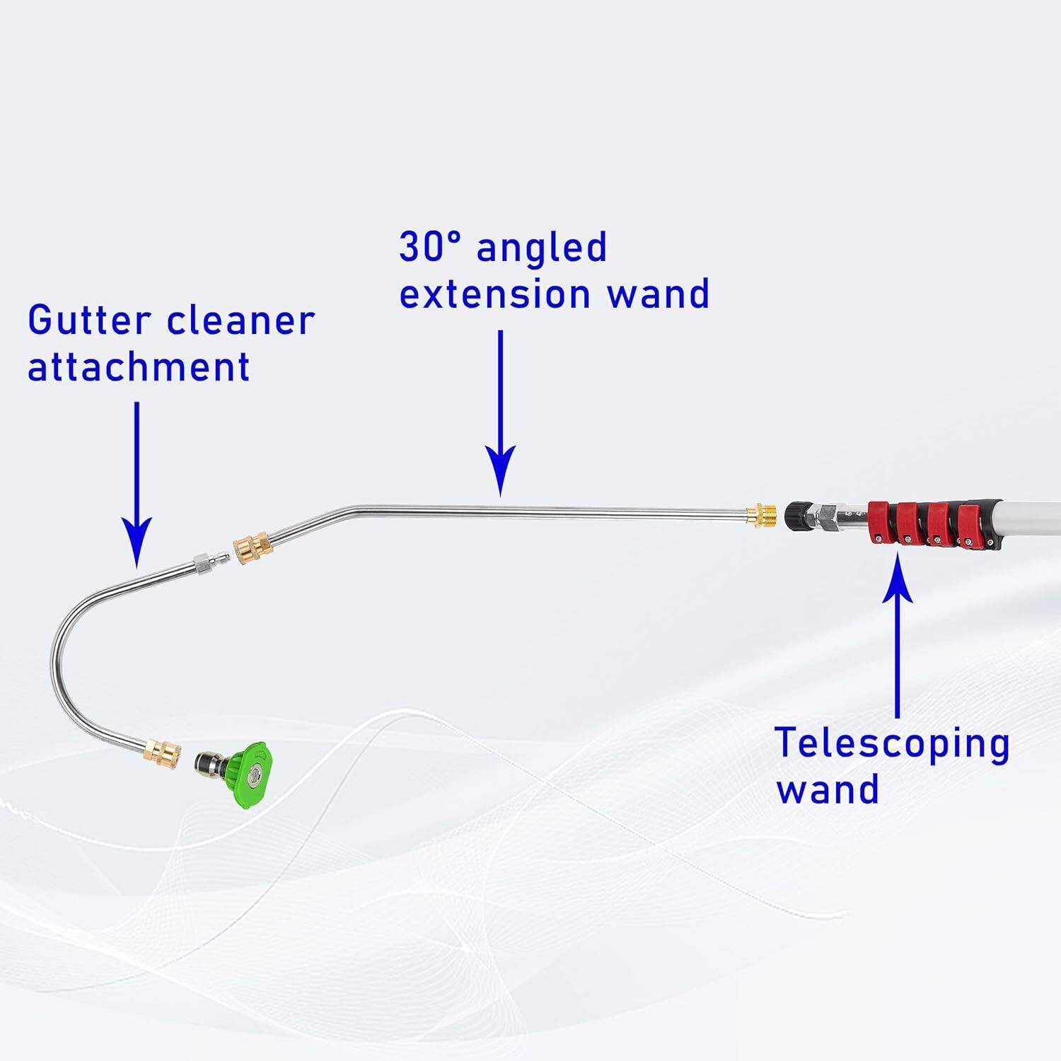 Telescoping Pressure Washer Wand, 20 Feet Aluminum High Power Washer Telescop…
