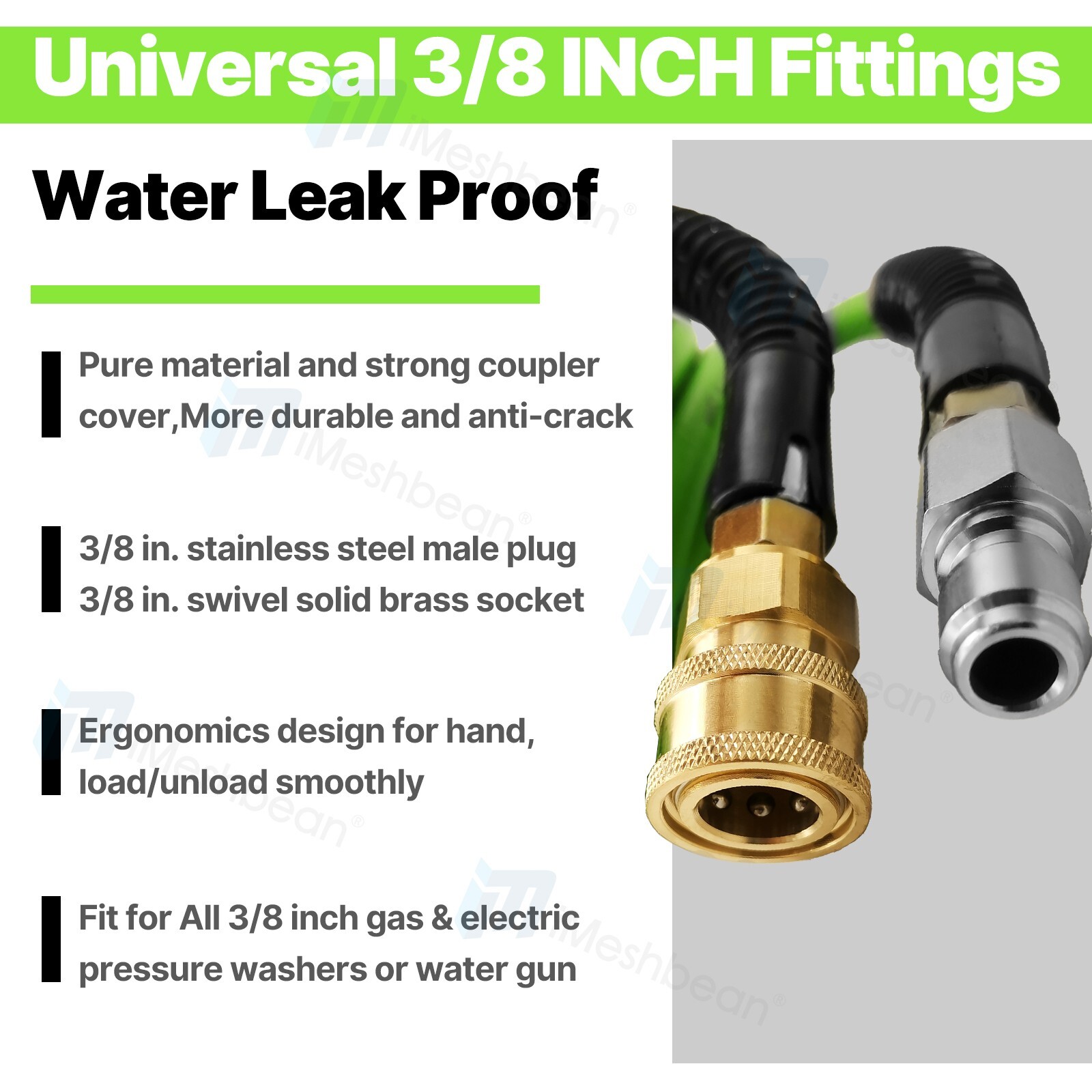 15.8″ Hot Cold Pressure Washer Surface Cleaner Attachment 3600 PSI Rating+2 Wand
