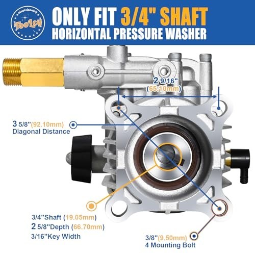 3/4″ Shaft Horizontal Pressure Washer Pump 2600-3400 PSI 2.5 GPM – Gas Power Was
