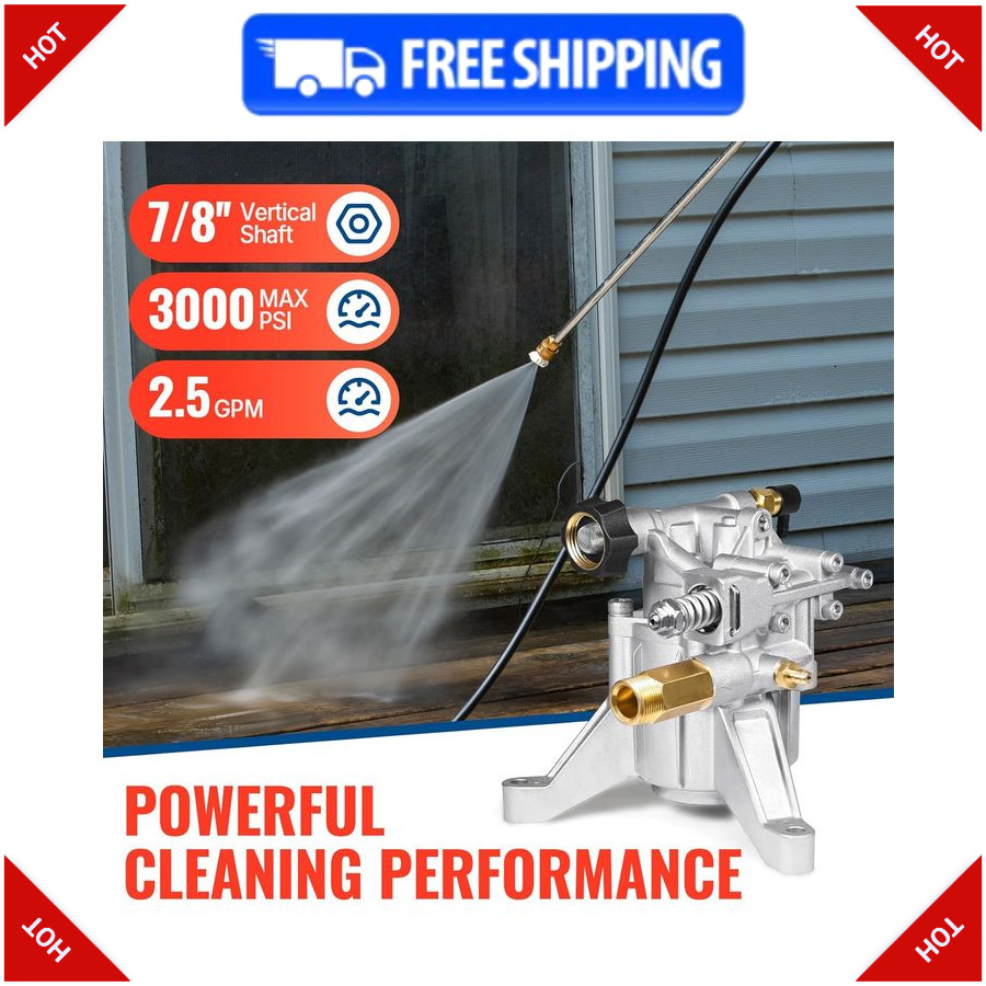 YAMATIC 7/8″ Shaft Vertical Pressure Washer Pump, 3000 PSI, 2.5 GPM Replacement