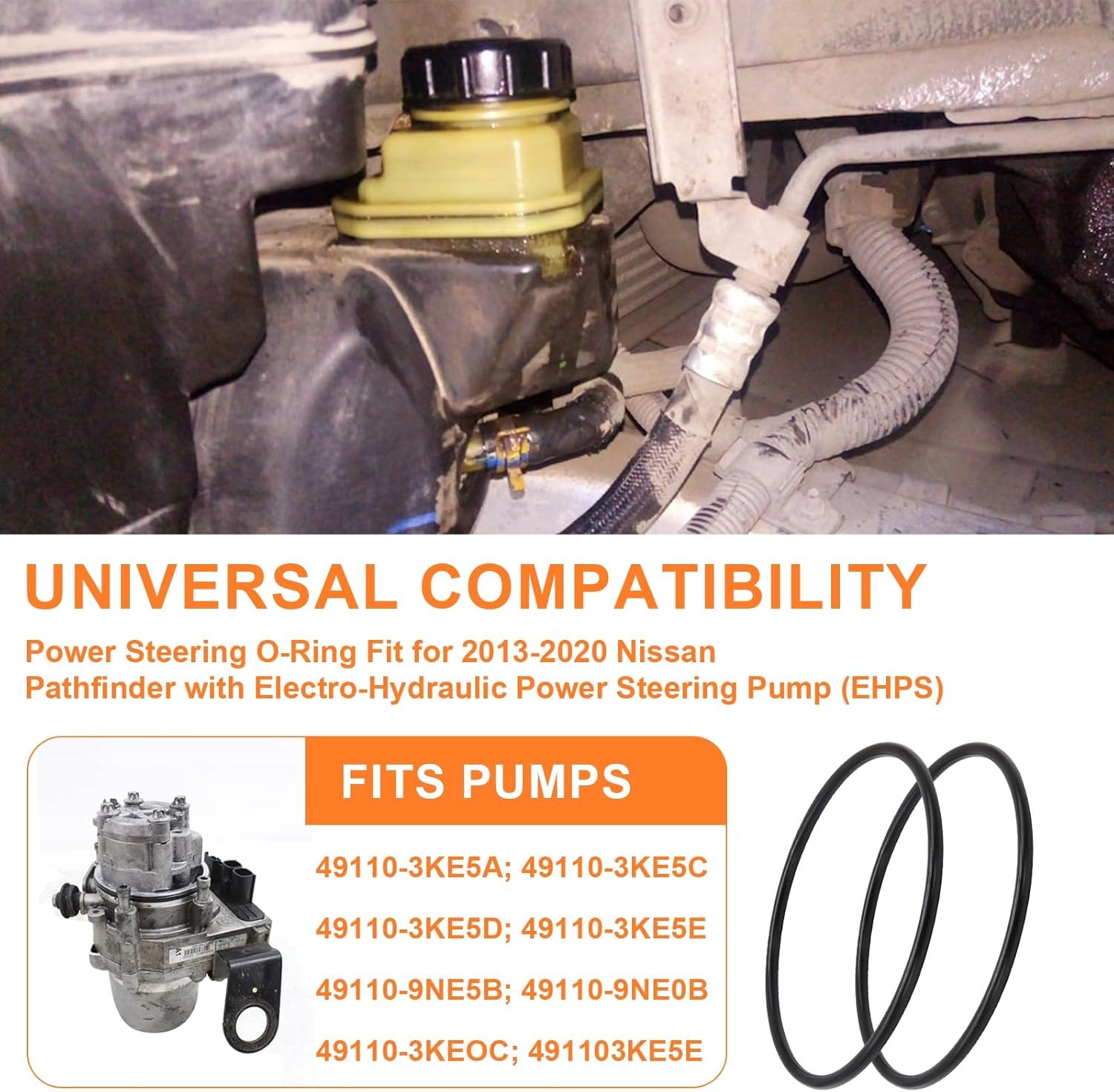 Power Steering Pump O-Ring Repair Kit for 2013-2020 Nissan Pathfinder EHPS, 4911