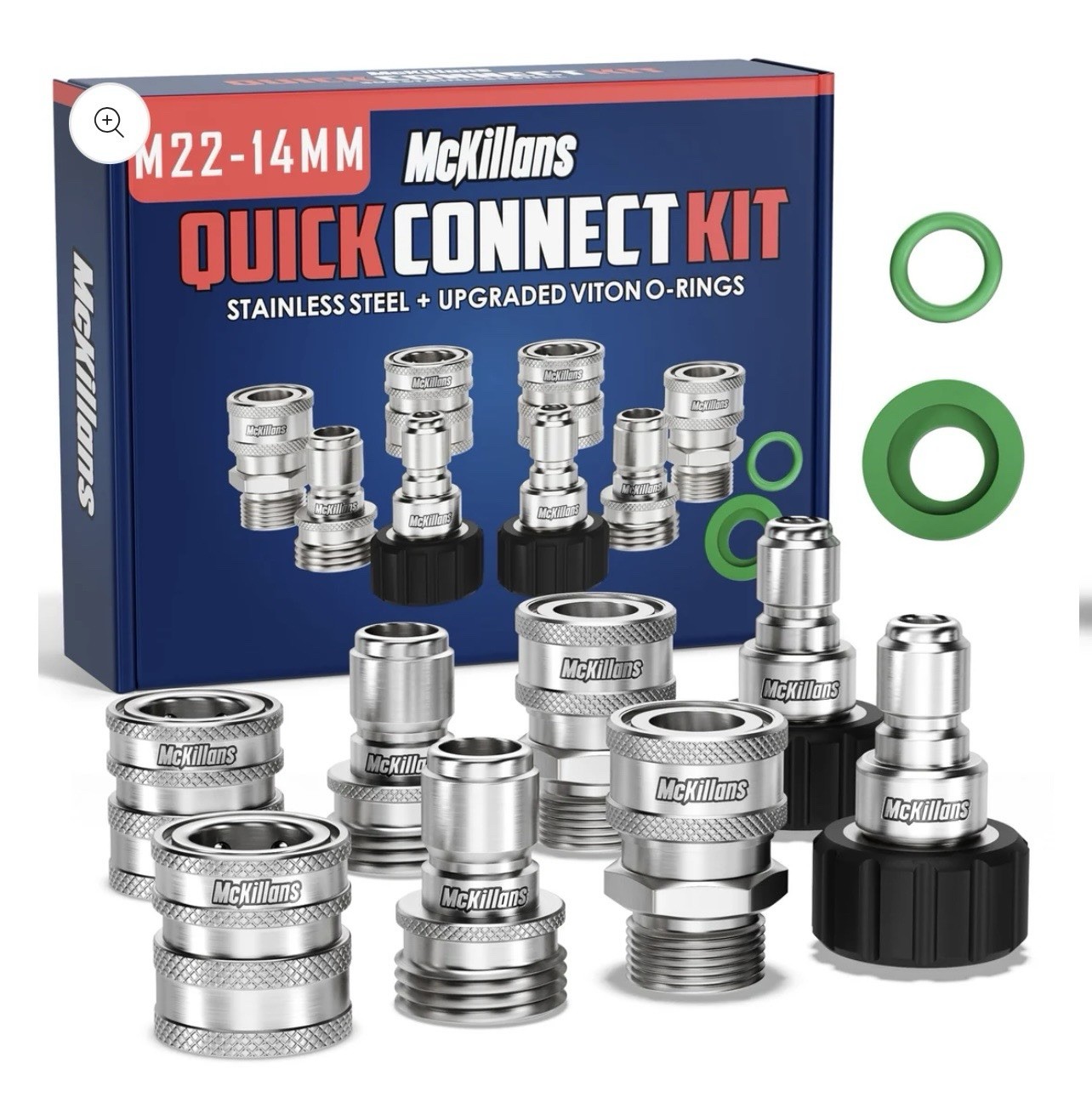 McKillans® M22-15mm Pressure Washer Quick Connect Kit, M22-15mm to 3/8 Male