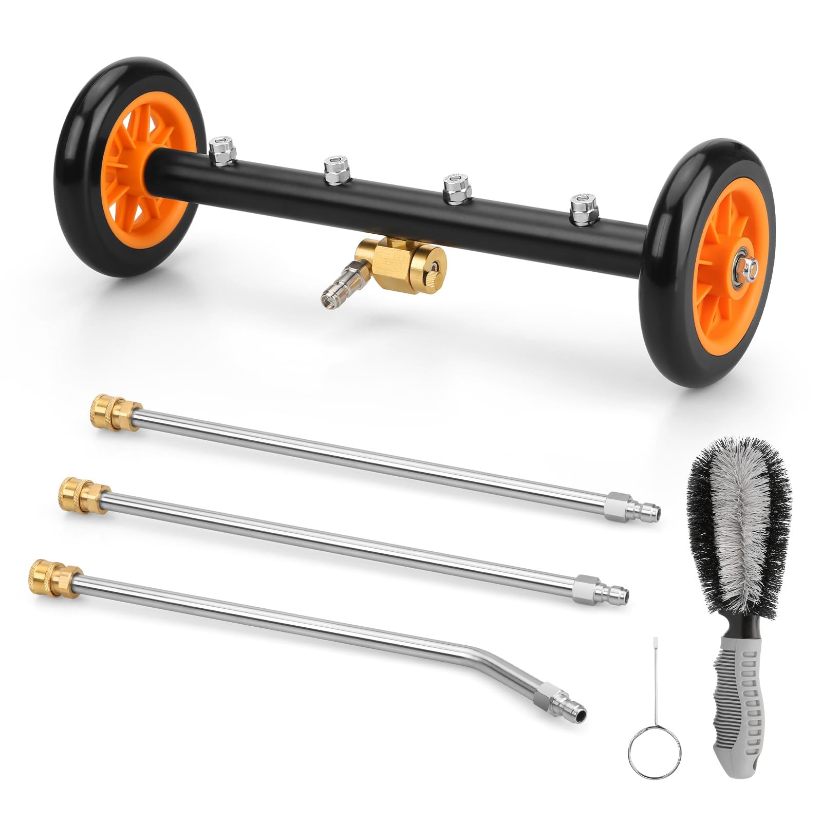 2-in-1 16” Undercarriage Pressure Washer Water Broom, 4000PSI Cleaner