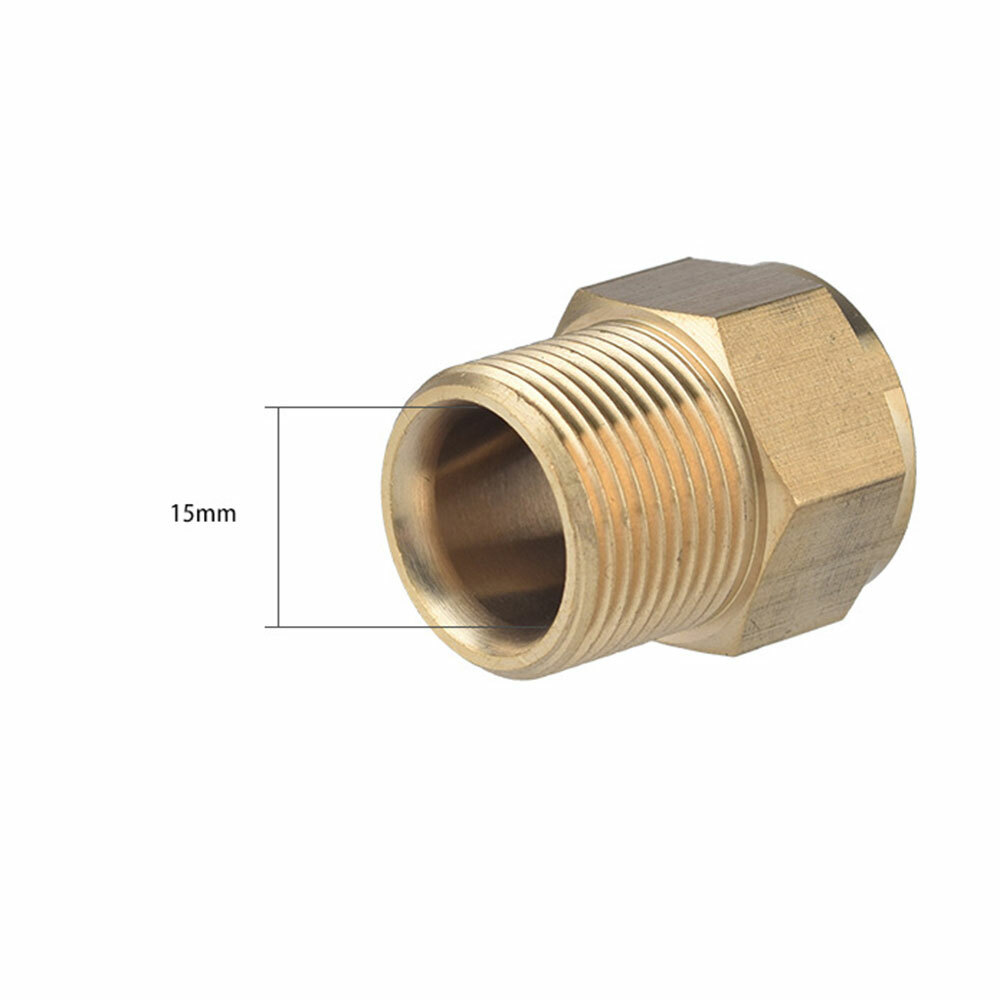 Pressure Washer Coupler Metric M22 15mm Male Threads to M22 14mm Female Fitting#