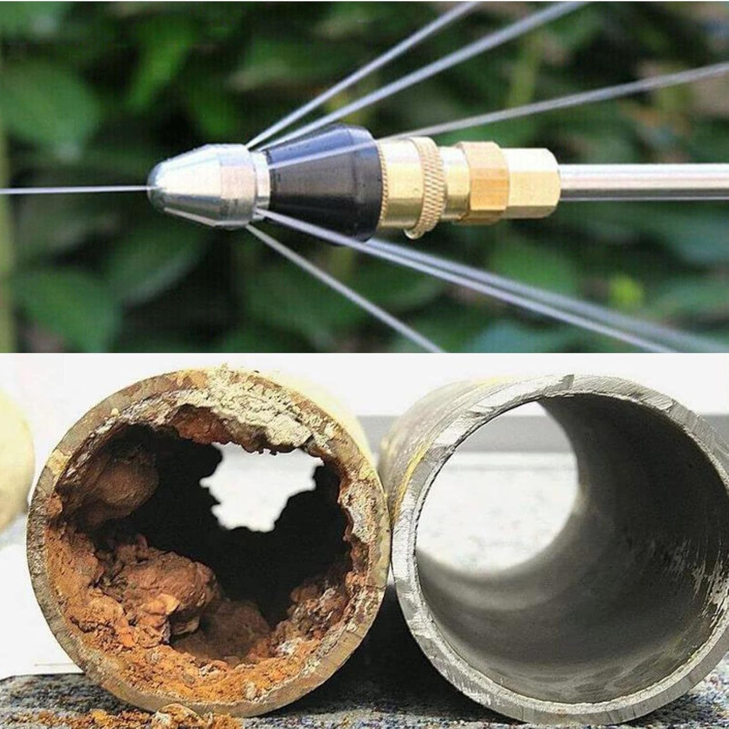 Sewer Cleaning Tool High-Pressure Nozzle 5000PSI Pipe Cleaner 1/4″ Connector