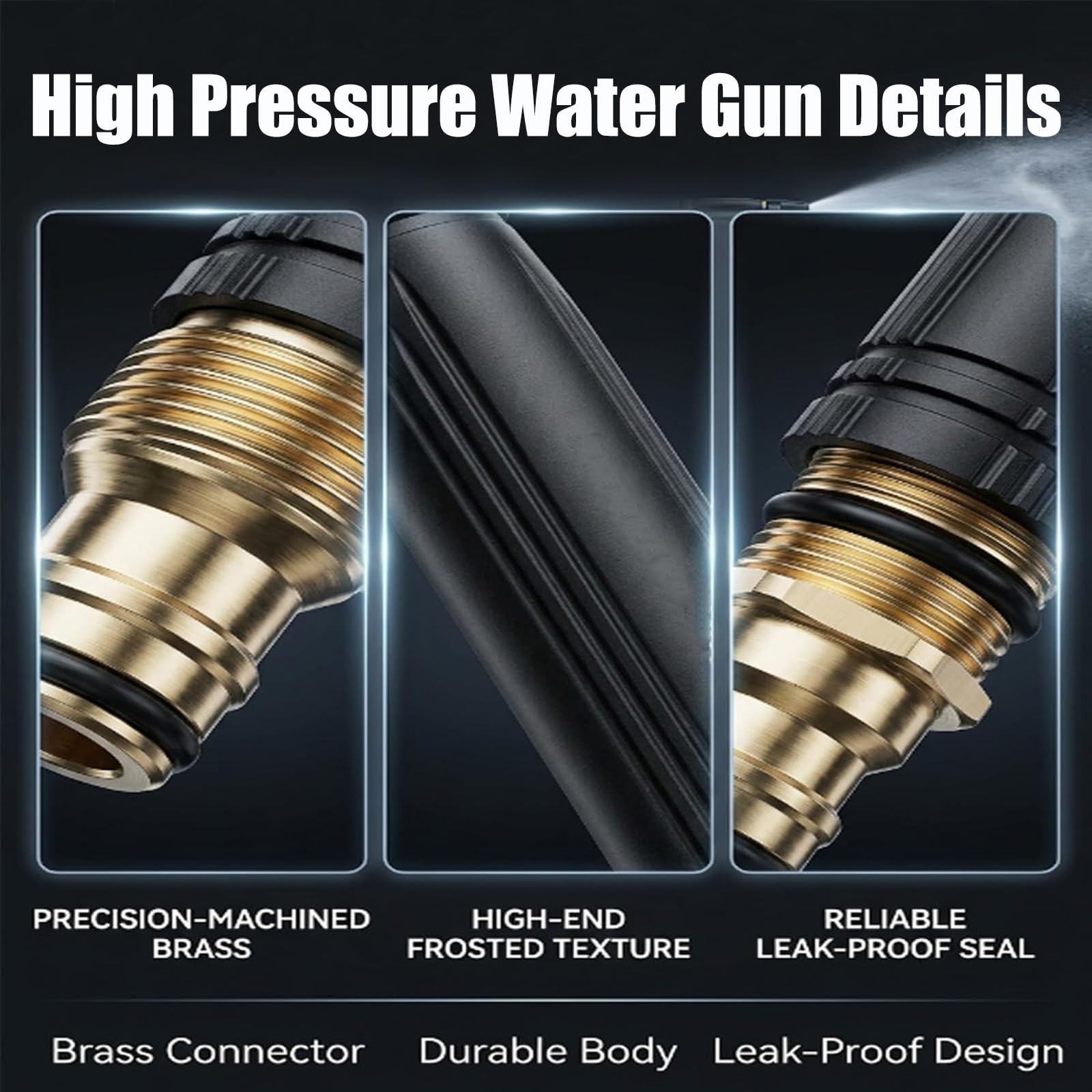 2PCS High Pressure Car Wash Water Gun & Hose Nozzle, 3 Spray Modes for Gardening