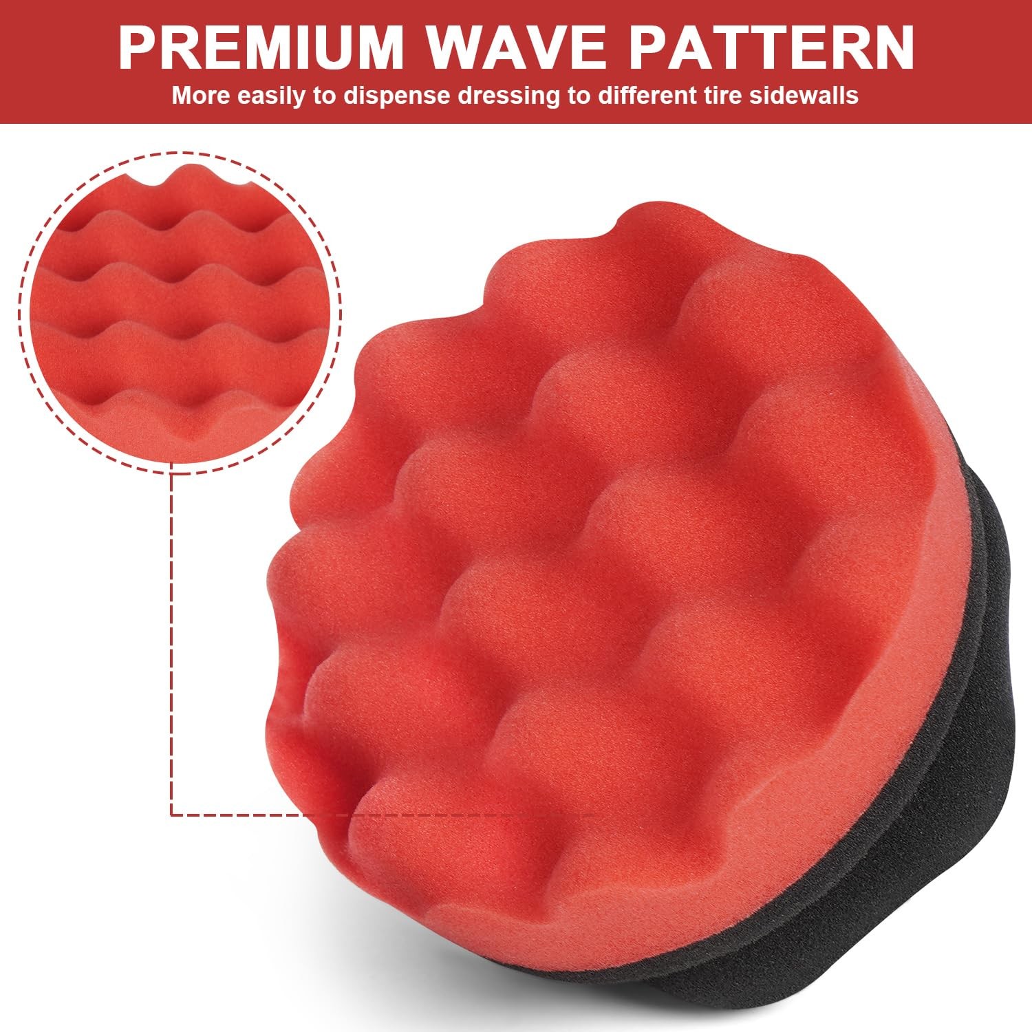6 Pack Tire Shine Applicator Pads Foam Sponge Tool for Car Detailing