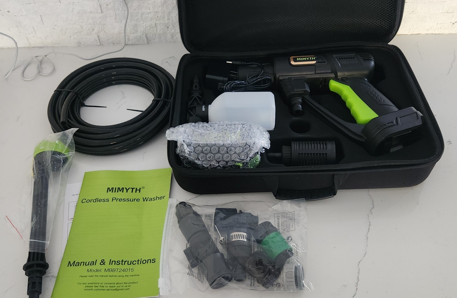 MIMYTH MBBT24015 21V Cordless Cold Water Pressure Washer 990 PSI Kit