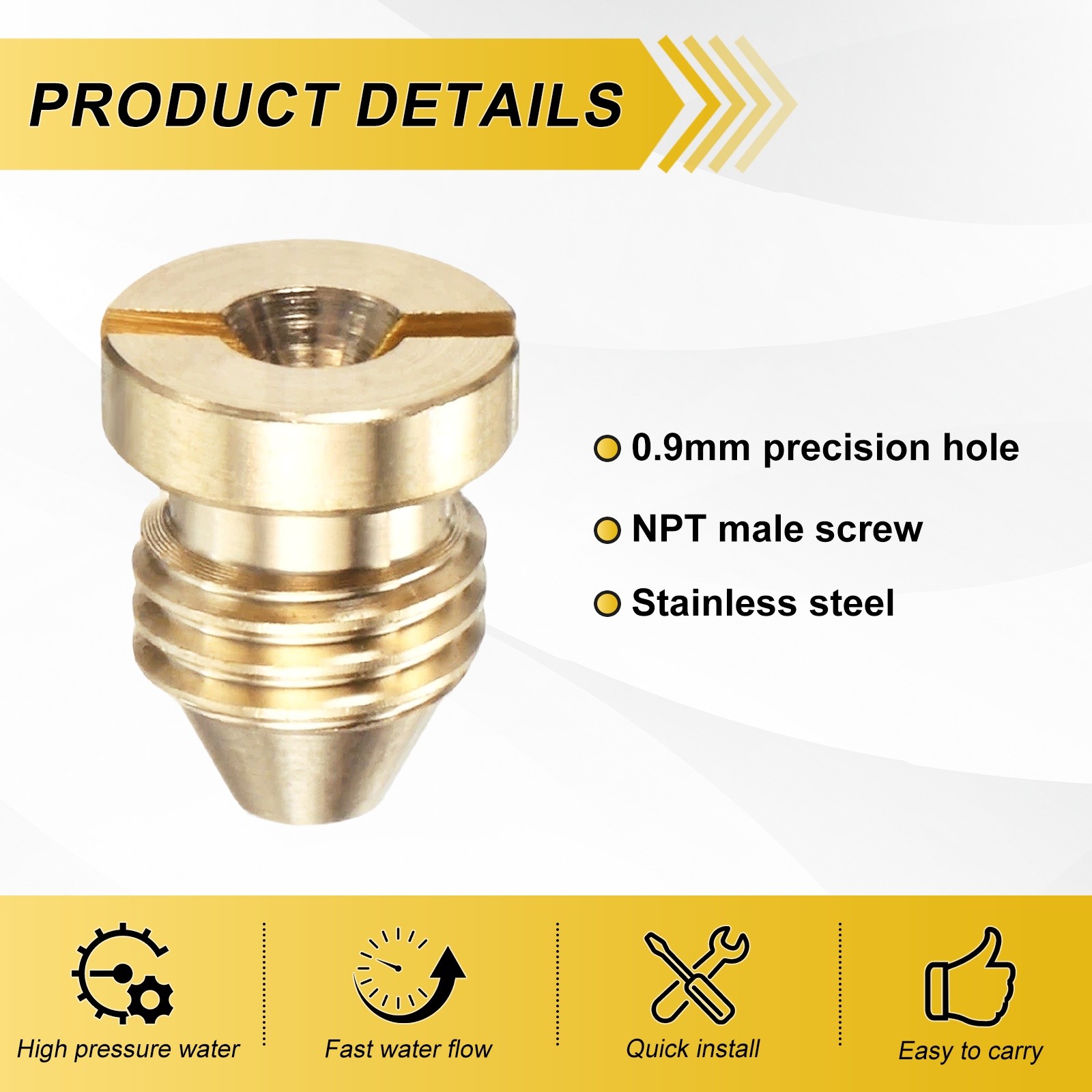 1-Set 0.9mm Copper Orifice Foam Cannon Nozzle and Single Layer Foam Maker Meshes