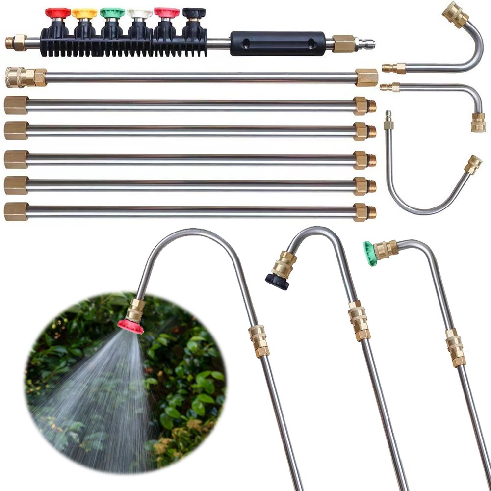 10Pcs High Pressure Washer Wand Set Water Gun Nozzle Extension Rods Set 4000PSI