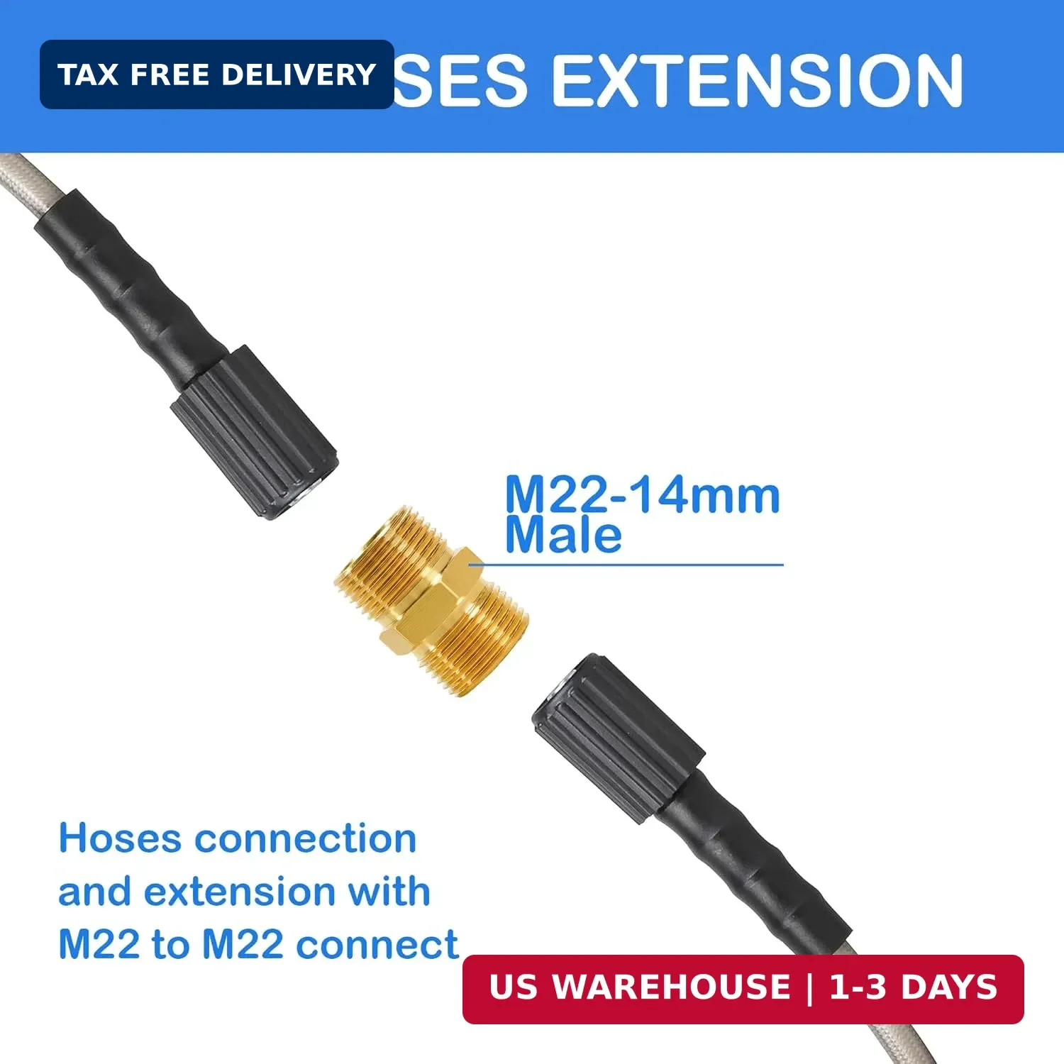 Hourleey Pressure Washer Adapter Set, Quick Disconnect Kit with M22 Metric Male