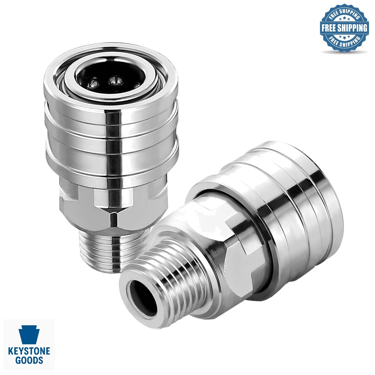 Stainless Steel 1/4″ Quick Connect Fittings for Pressure Washers – Set of 2, …