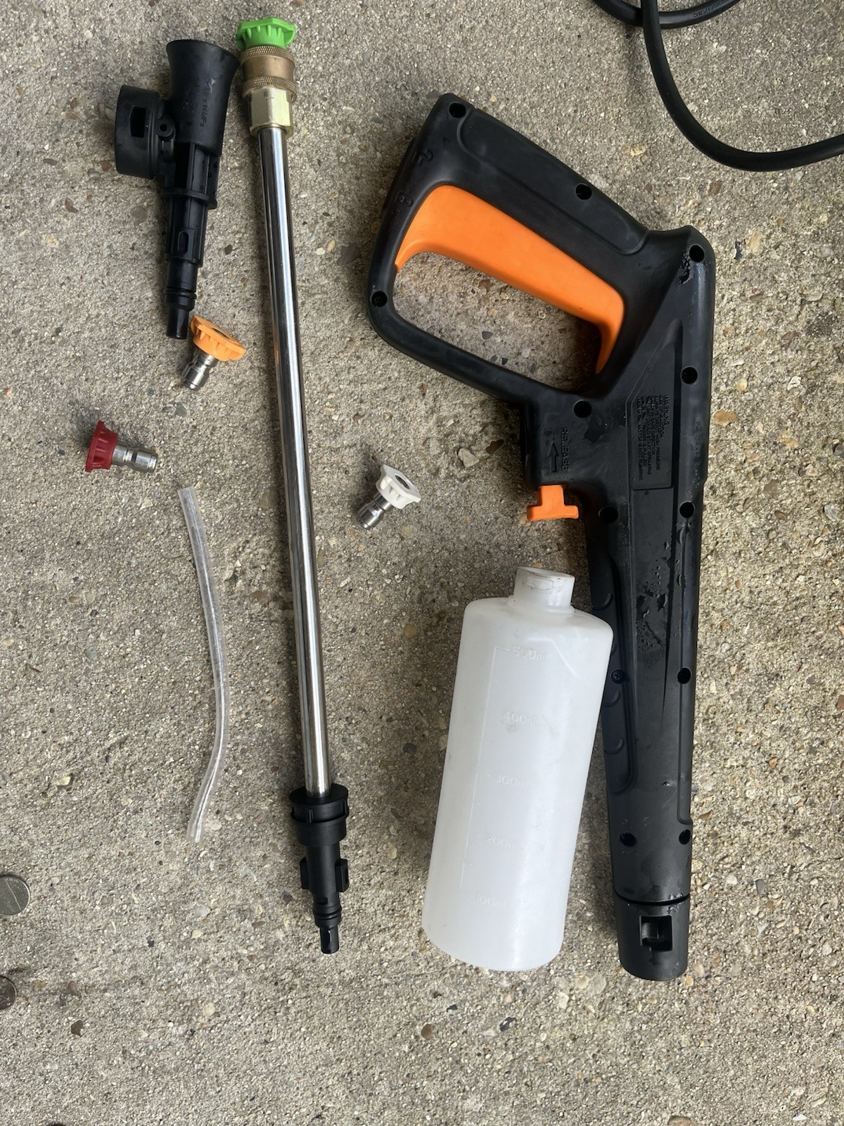 1800W Corded Electric Pressure Washer Orange Black, Gun, Hose, Nozzles