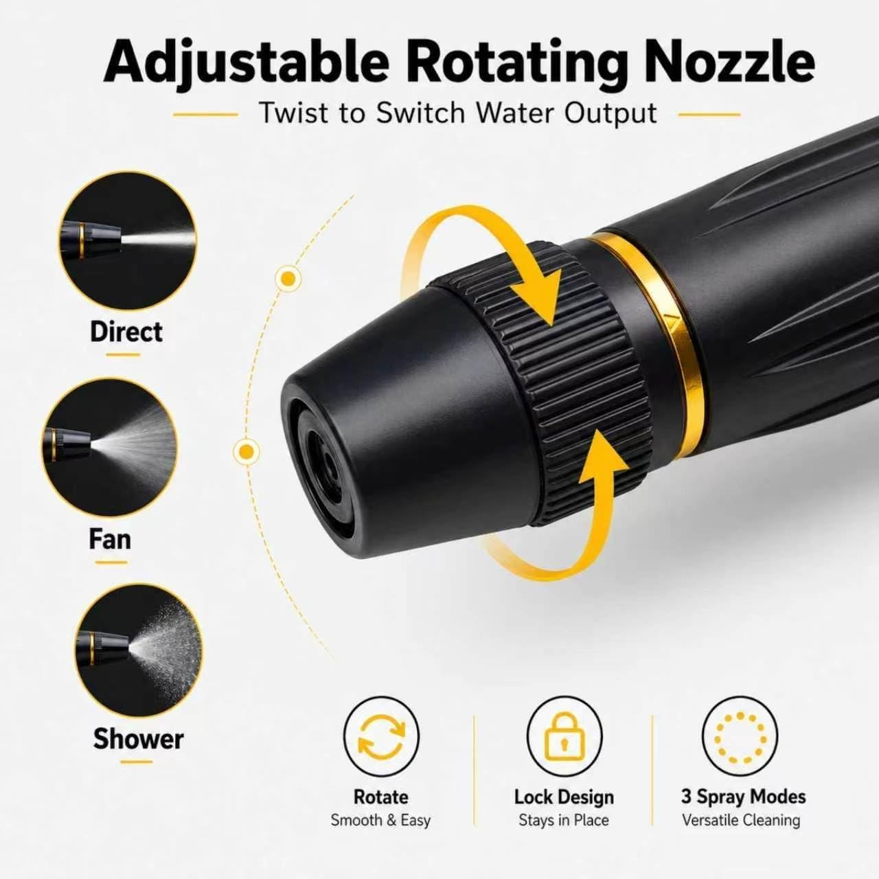 Larnto High Pressure Hose Nozzle Water Gun for Car Wash Garden Pressure Booster