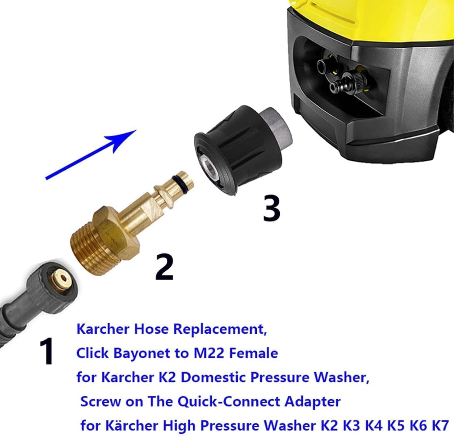 Versatile M22 Quick Connect Adapters for High Pressure Washer – 2 Pieces