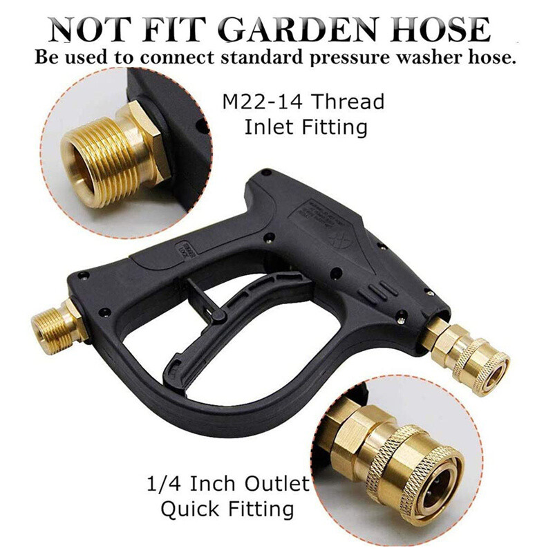 1/4″ Snow Foam Washer Gun Car Wash Soap Lance Cannon Spray Pressure Jet Bottle
