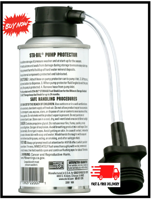 STA-BIL Pressure Washer Pump Protector Pistons Seals Saver Lubricant Anti-Freez