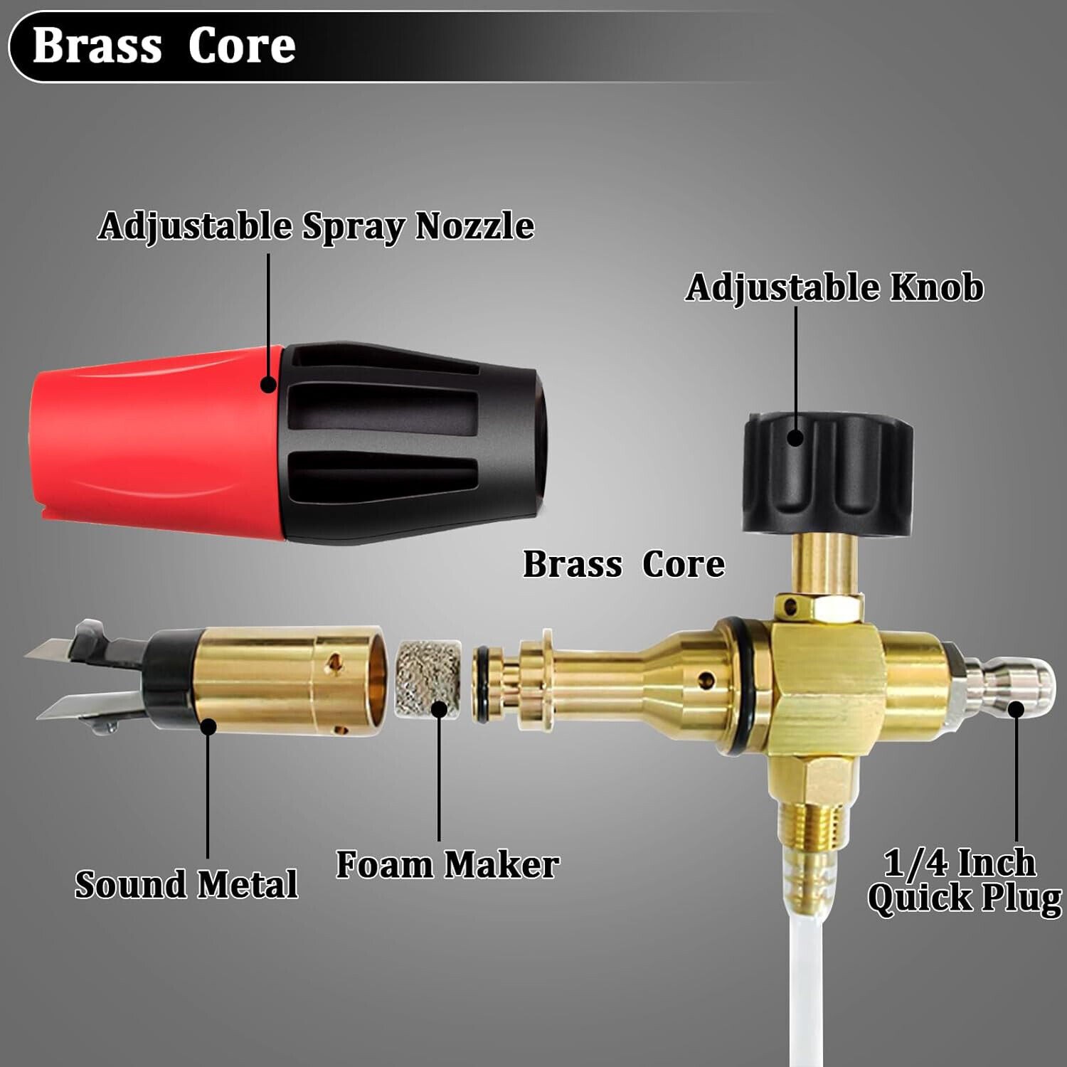 Snow Foam Washer Gun Car Wash Soap Lance 1/4″ Cannon Spray Pressure Jet Bottle