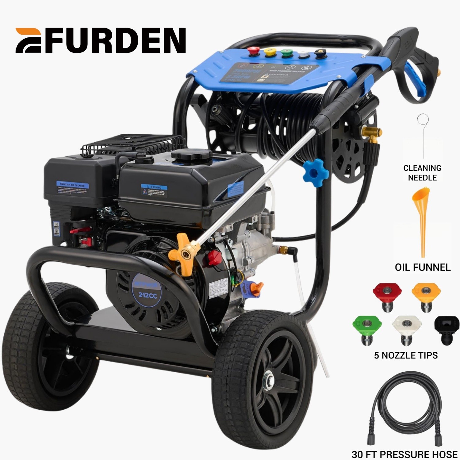 Efurden Gas Powered Washer 3600 PSI 2.3 GPM Cold Water Gas Pressure Washer New