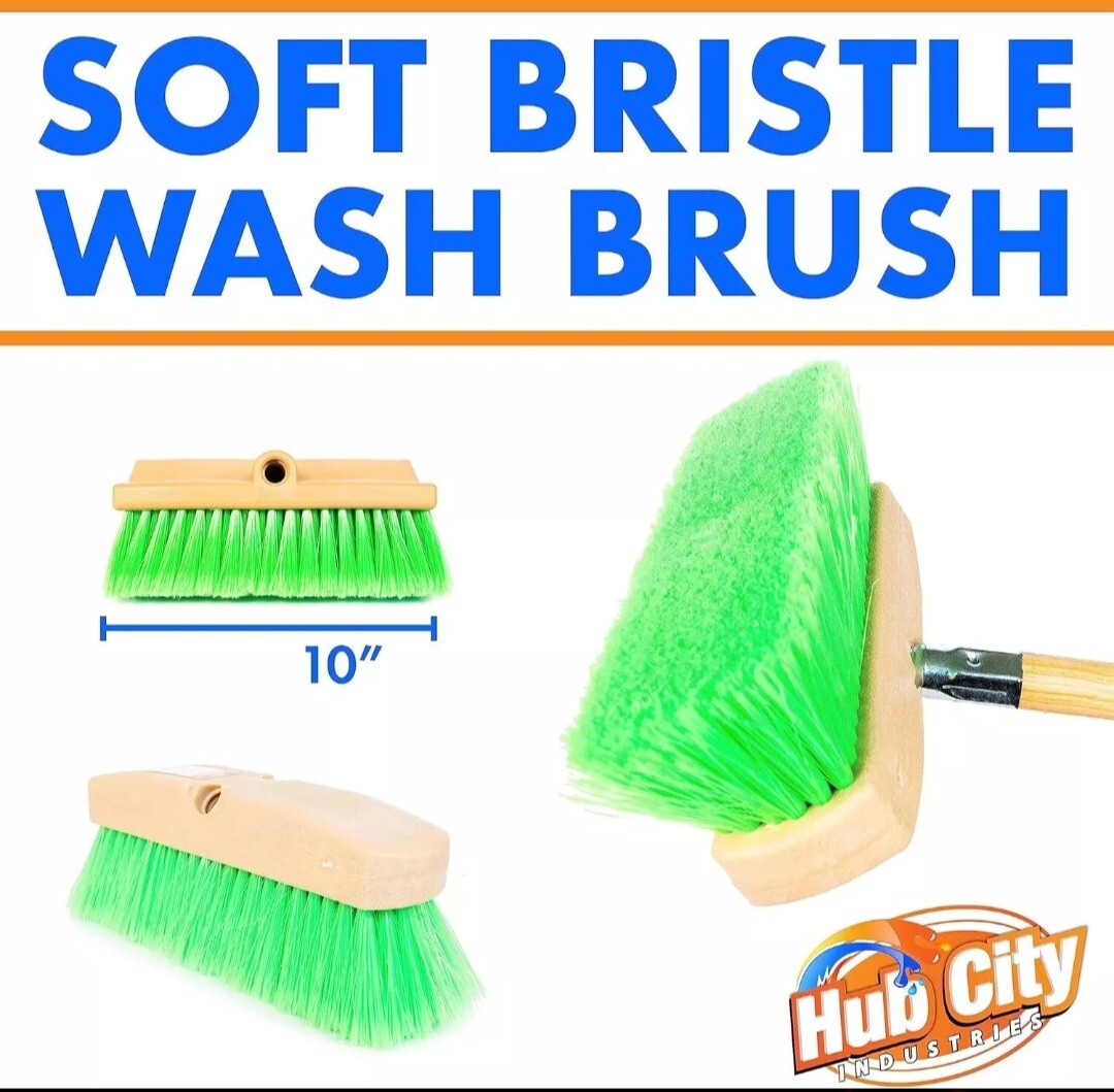 Hub City Industry 10- inch Car Wash Brush, Soft Nylon 10″ Wash, Green
