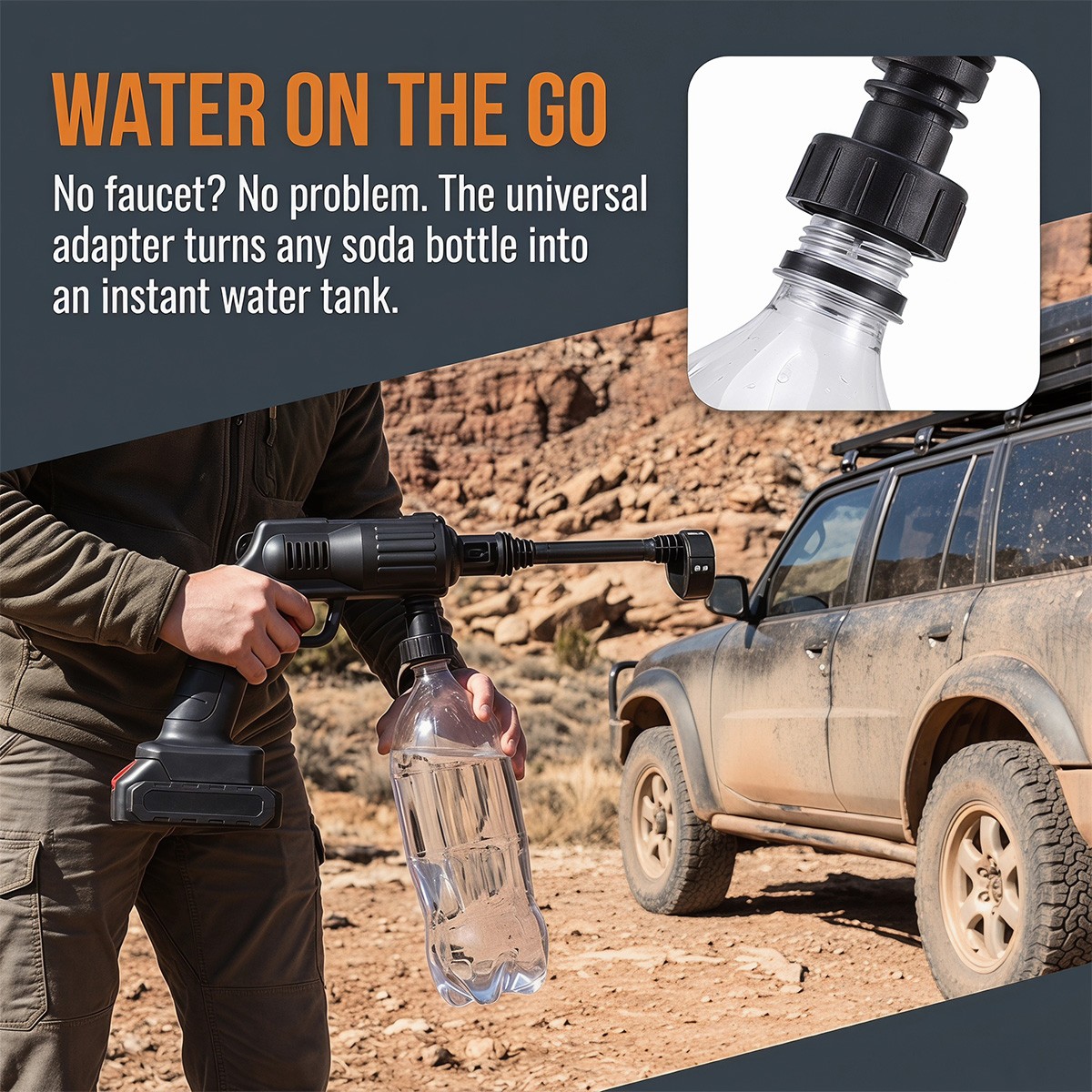 6-in-1 Cordless Electric High Pressure Washer Spray Gun Car Wash Patio Cleaning