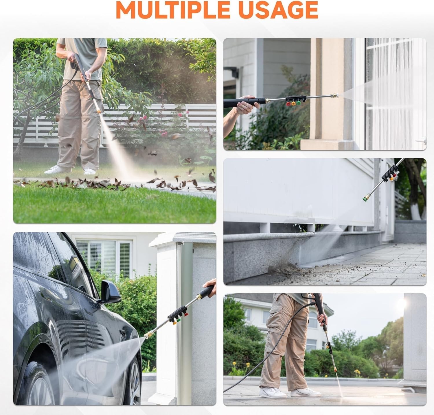 Giraffe Tools Electric Pressure Washer Max 2400 PSI 2.3 GPM, 20+32FT, 4 Nozzles