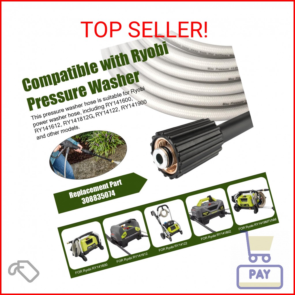 Pressure Washer Hose for Ryobi Power Washer Hose Replacement Ryobi Electric Powe