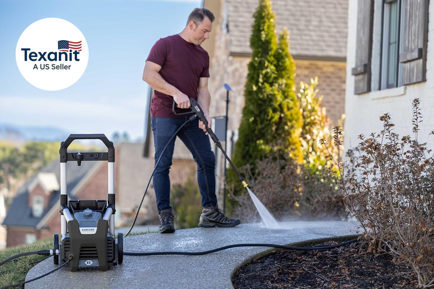 Pressure Washer K1700B, CETA Certified, 3 Spray Nozzles, Detergent Tank, for Car