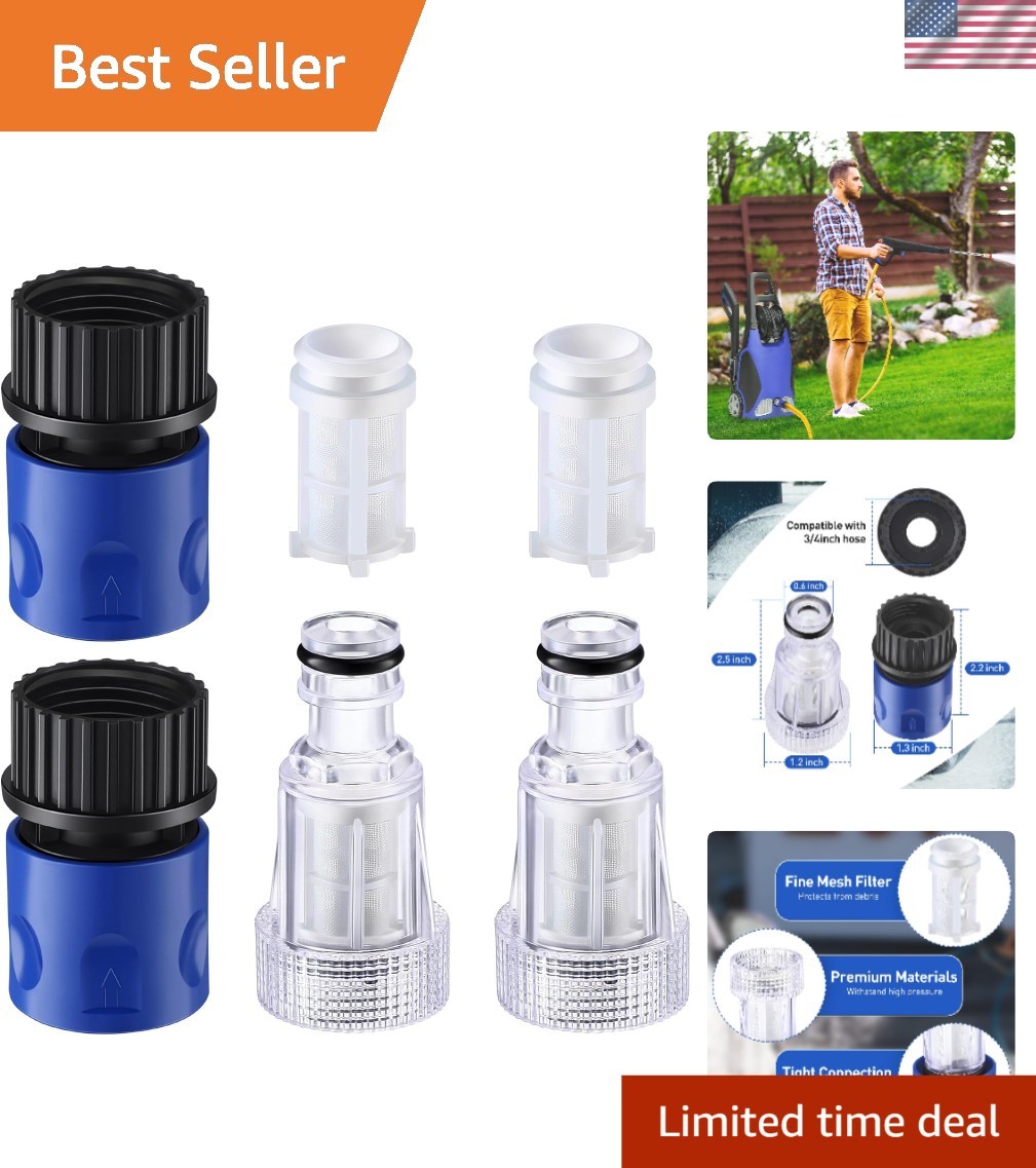6 Pack Quick Connect 3/4 Inch Pressure Washer Hose Adapter – Durable & Efficient
