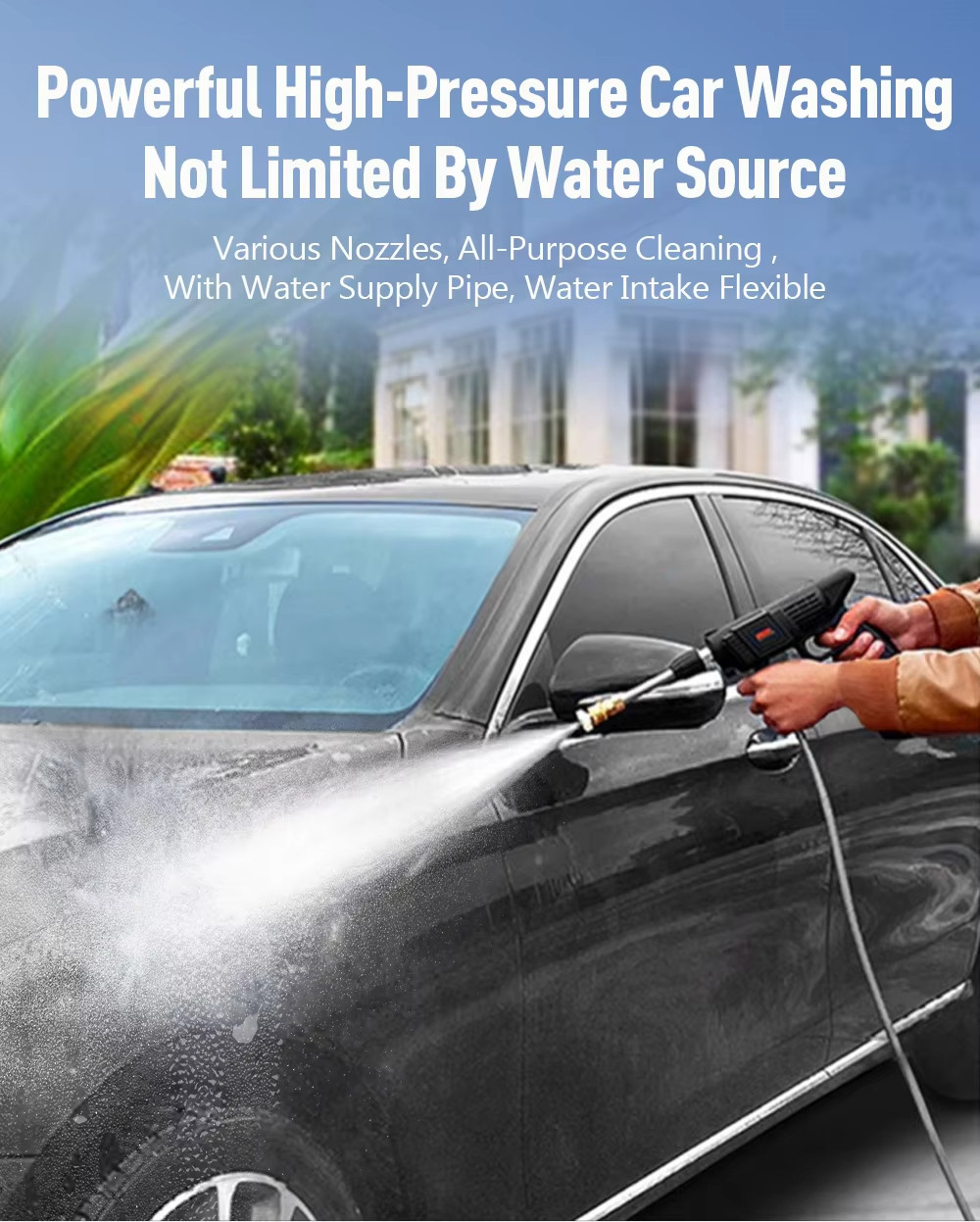 50Bar 200W Battery Operated 20000mAh 6-in-1 High Water Pressure Pressure Washer